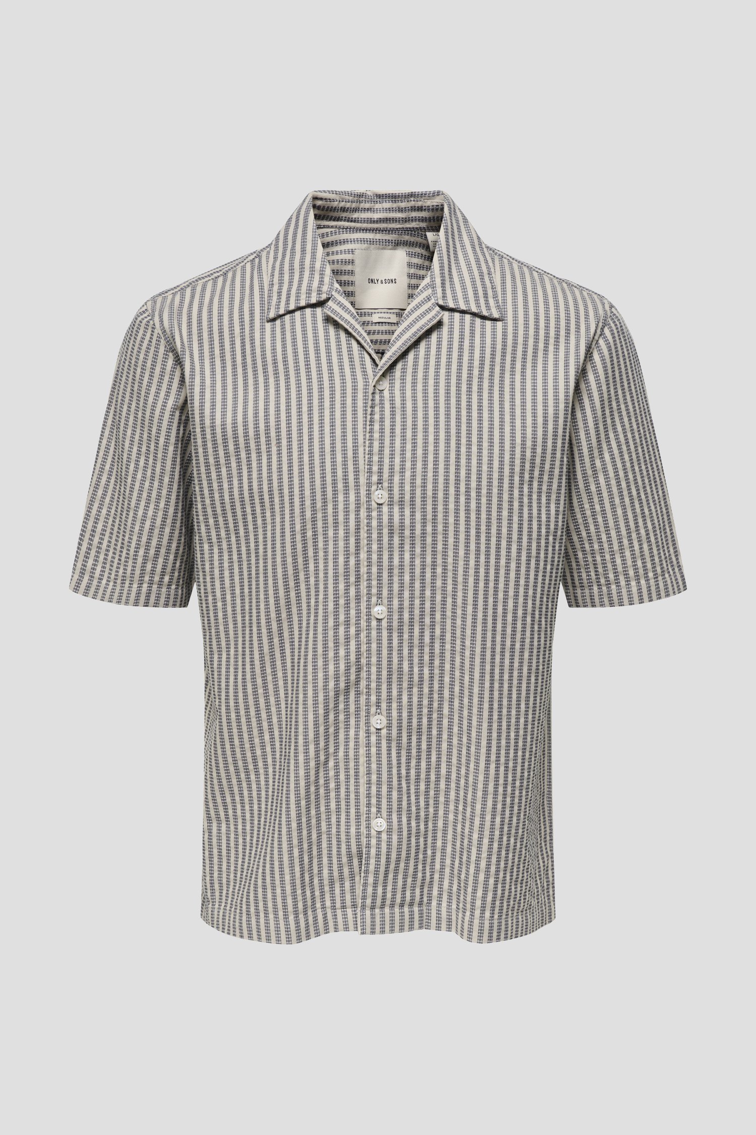 Productfoto 1 van Beige hemd met grijze structuurstof   door Only & Sons voor Heren