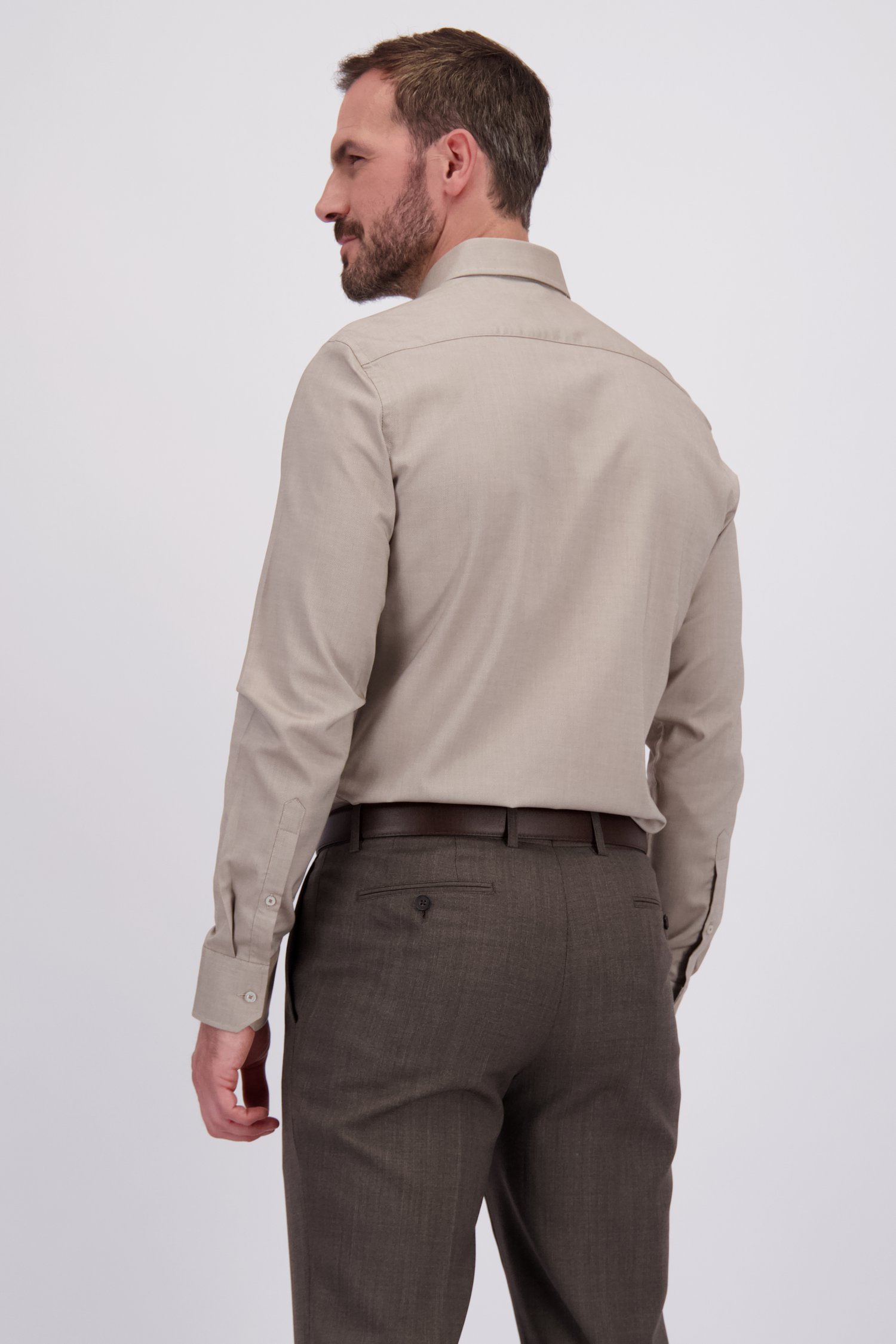 Achterkant van Beige hemd - Slim fit  door Dansaert Black voor Heren