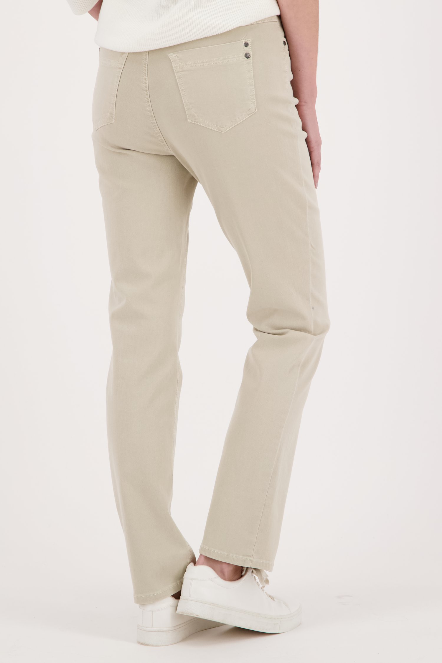 Beige jeans met elastische taille - comfort fit van Anna Montana voor Dames