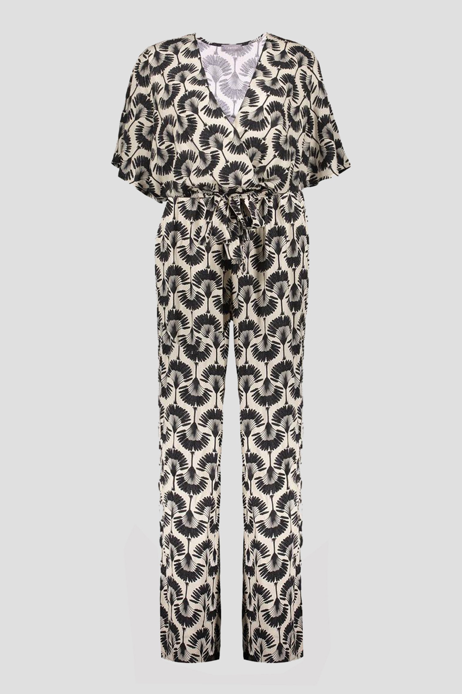 Beige jumpsuit met zwarte print  van Geisha voor Dames