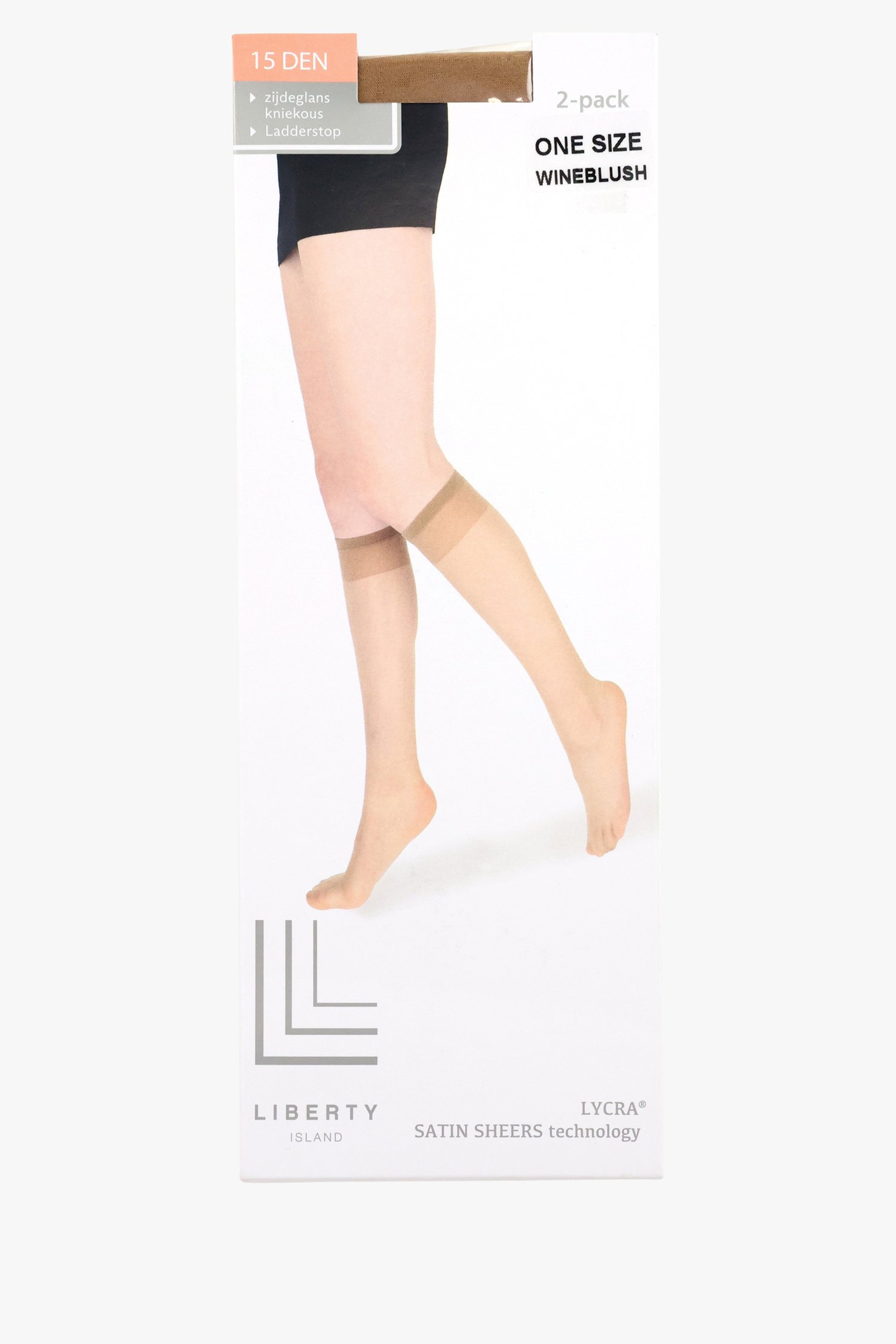 Beige kniekousen - 15 den - 2 paar van Liberty Island voor Dames