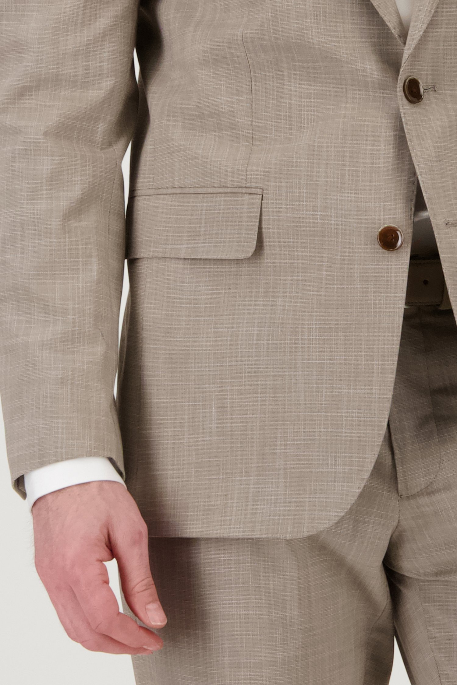 Beige kostuumvest – regular fit  van Dansaert Black voor Heren