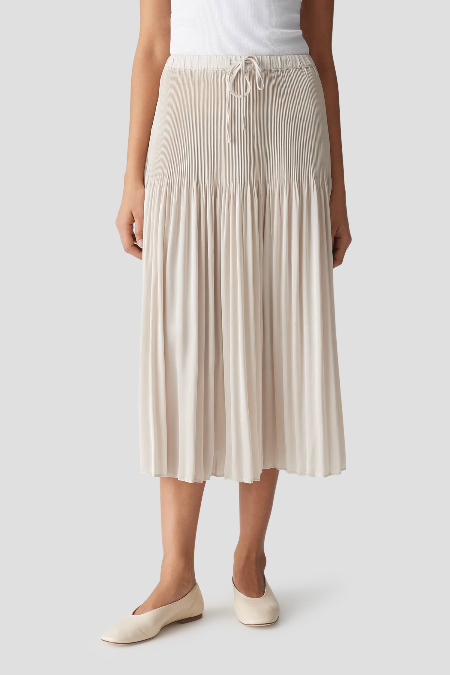 Beige midi plissérok van Opus voor Dames
