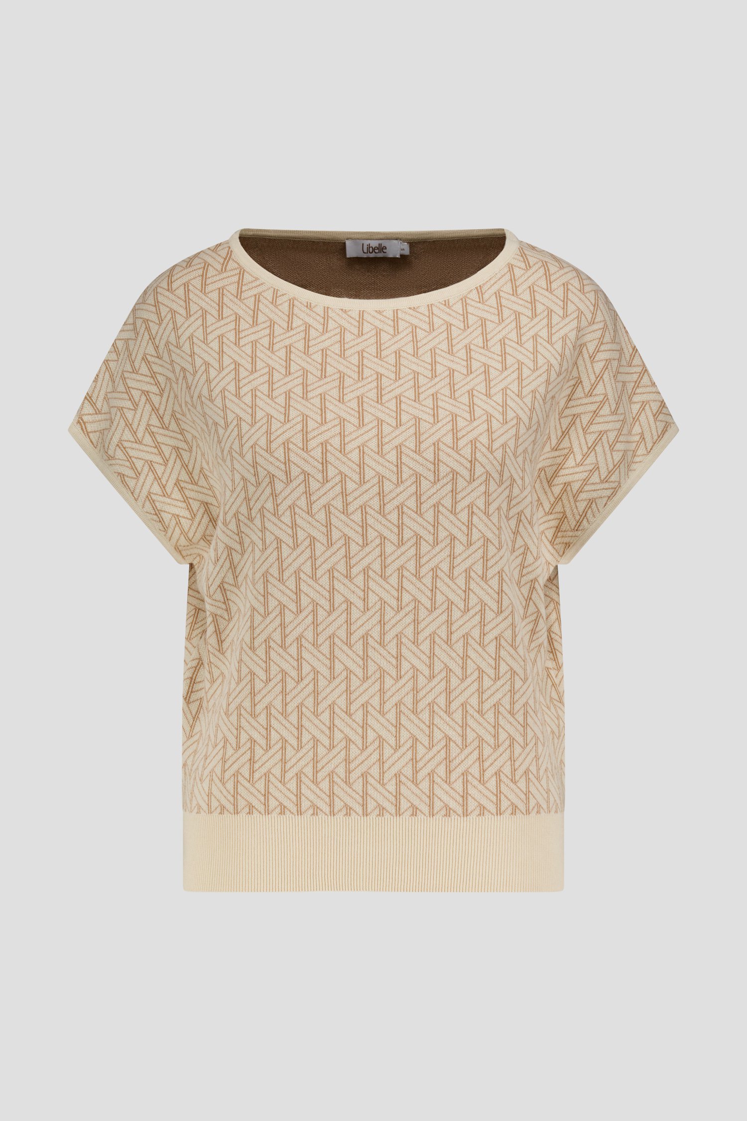 Productfoto 1 van Beige mouwloze trui met print door Libelle voor Dames