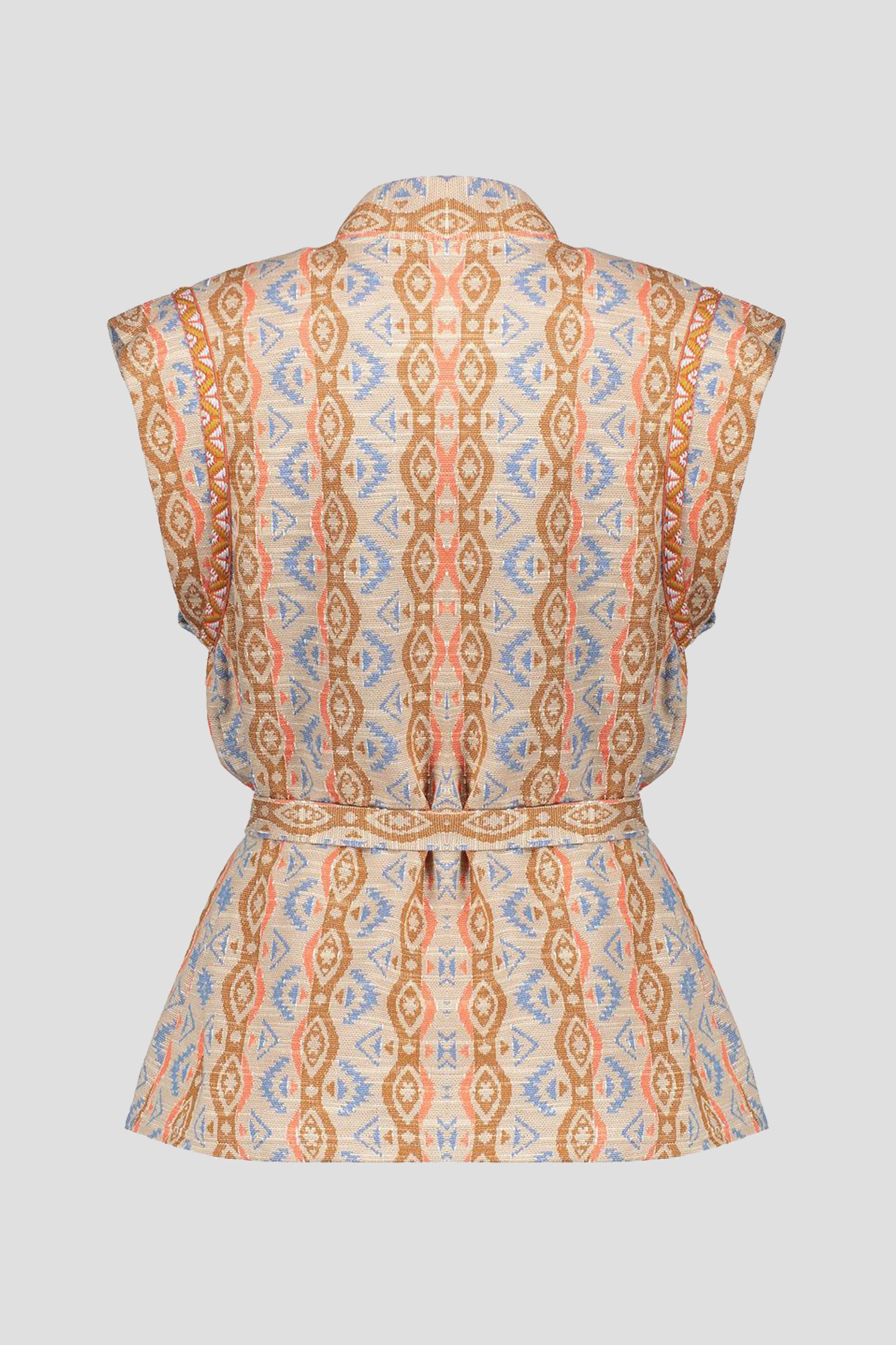 Beige mouwloze vest met print van Geisha voor Dames
