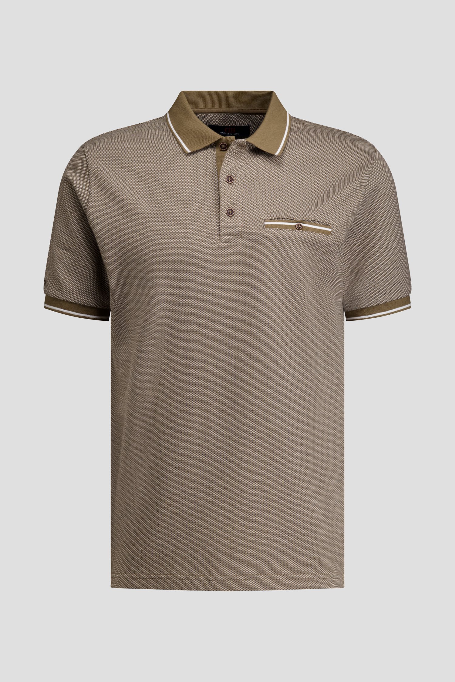 Productfoto 1 van Beige polo met fijn motief door Dansaert Blue voor Heren