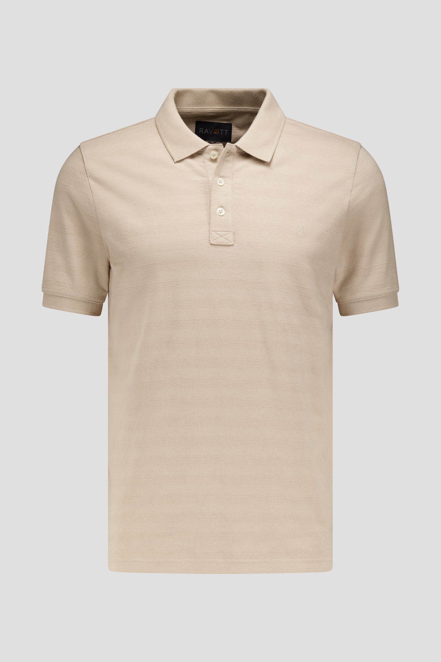 Productfoto 1 van Beige polo met jacquard strepen door Ravøtt voor Heren