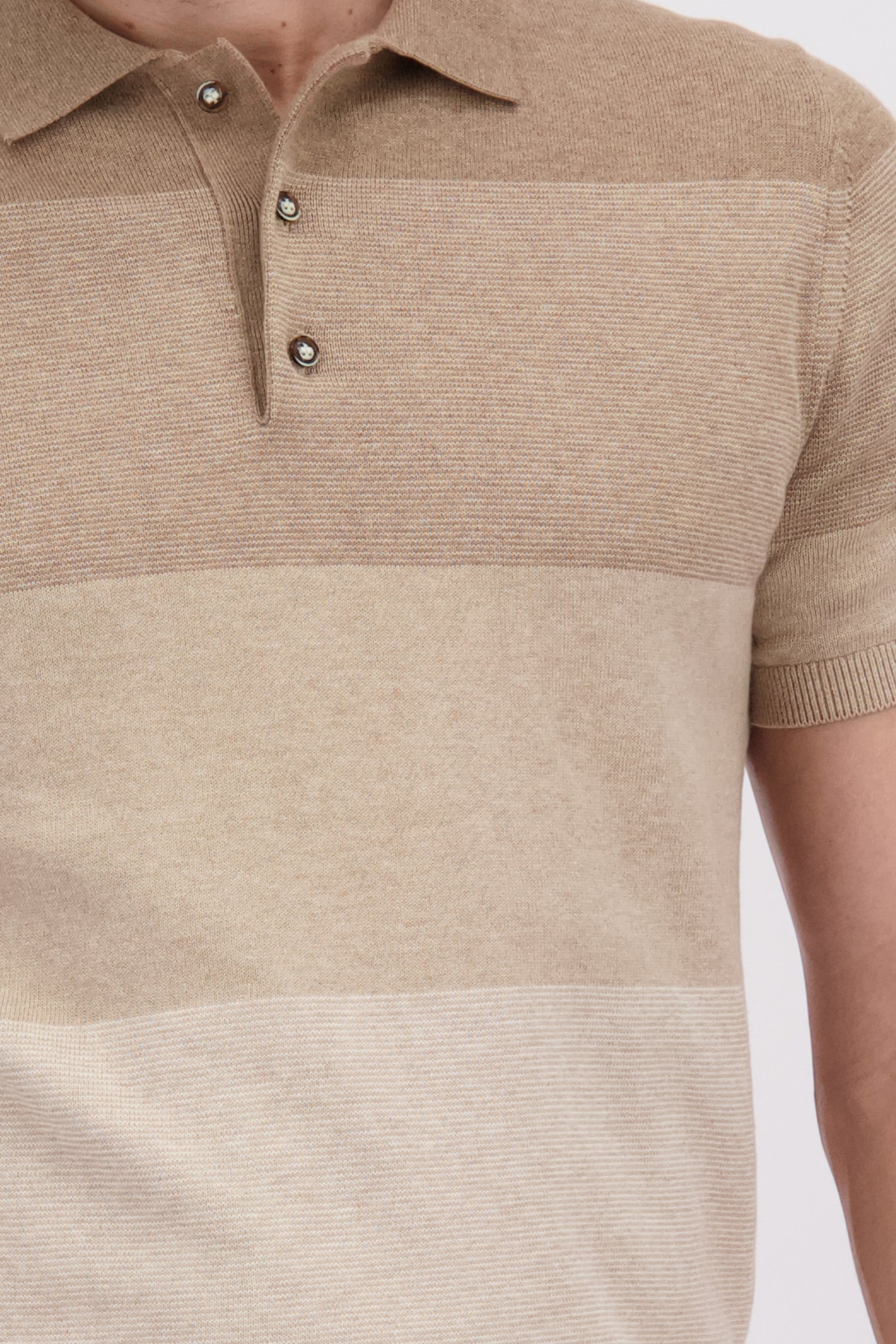 Detail van Beige polo met kleurverloop door Upper East voor Heren