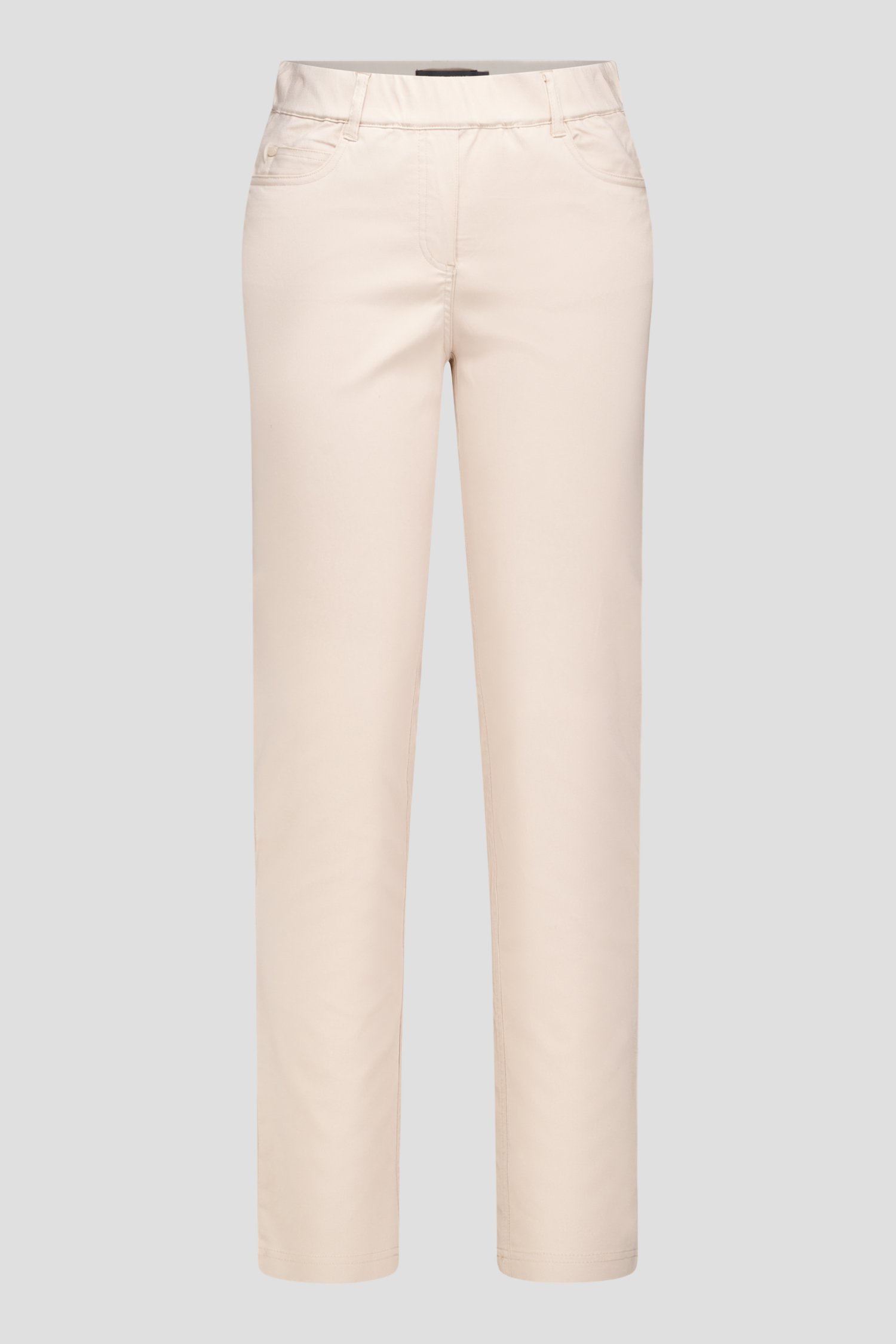 Beige stretchbroek met elastische taille van Claude Arielle voor Dames