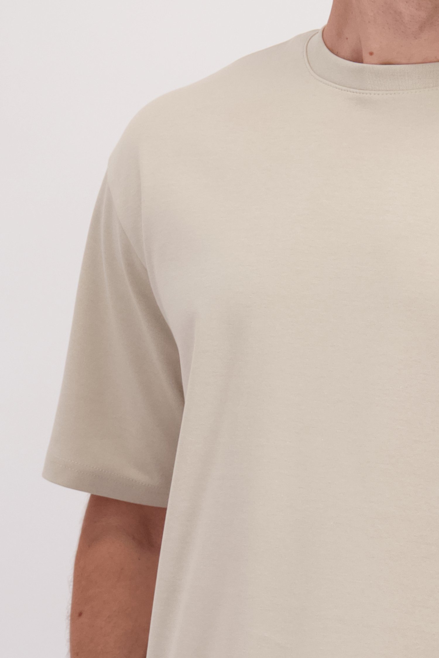 Detail van Beige T-shirt met ronde hals door Only & Sons voor Heren