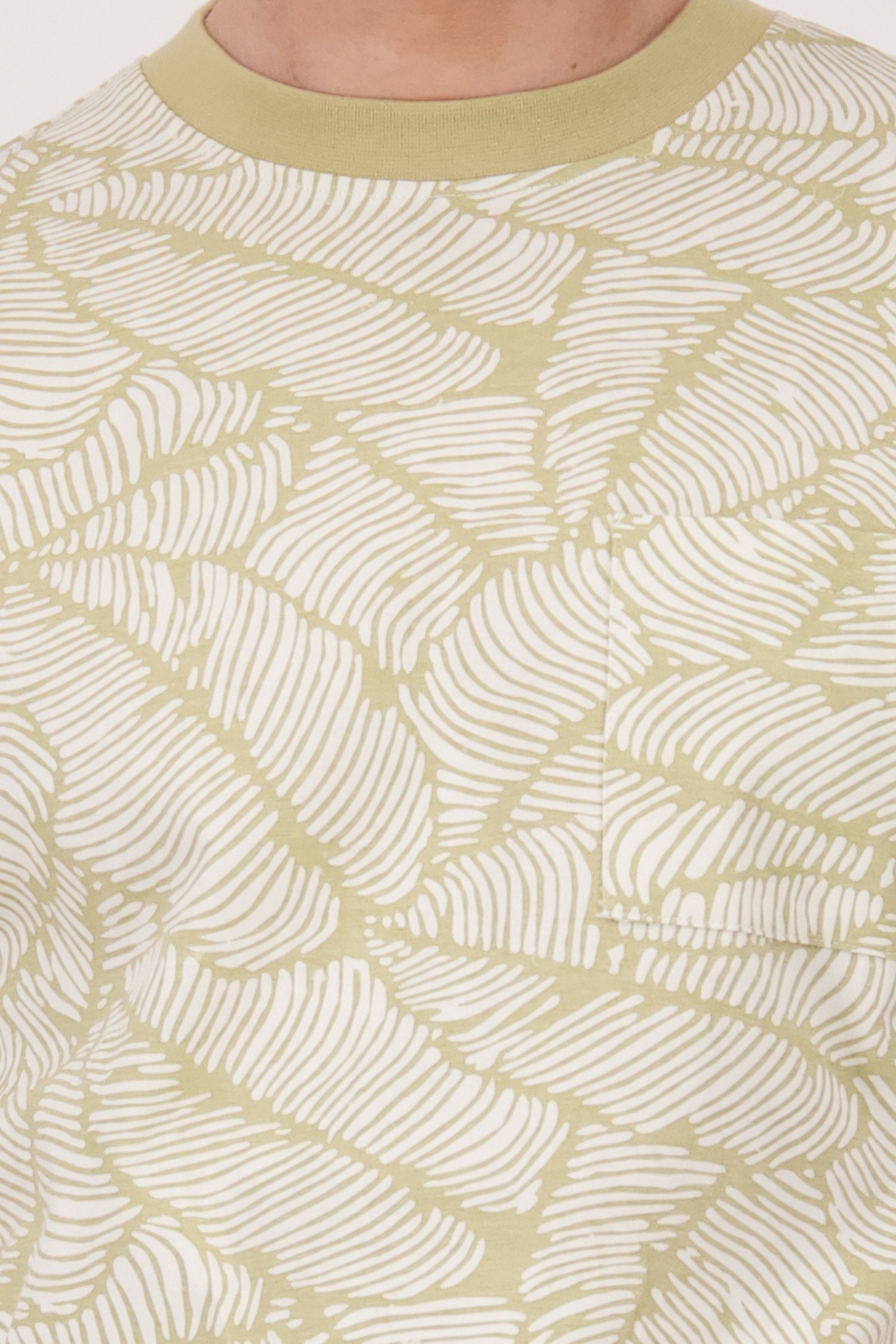 Beige T-shirt met witte print van Casual Five voor Heren