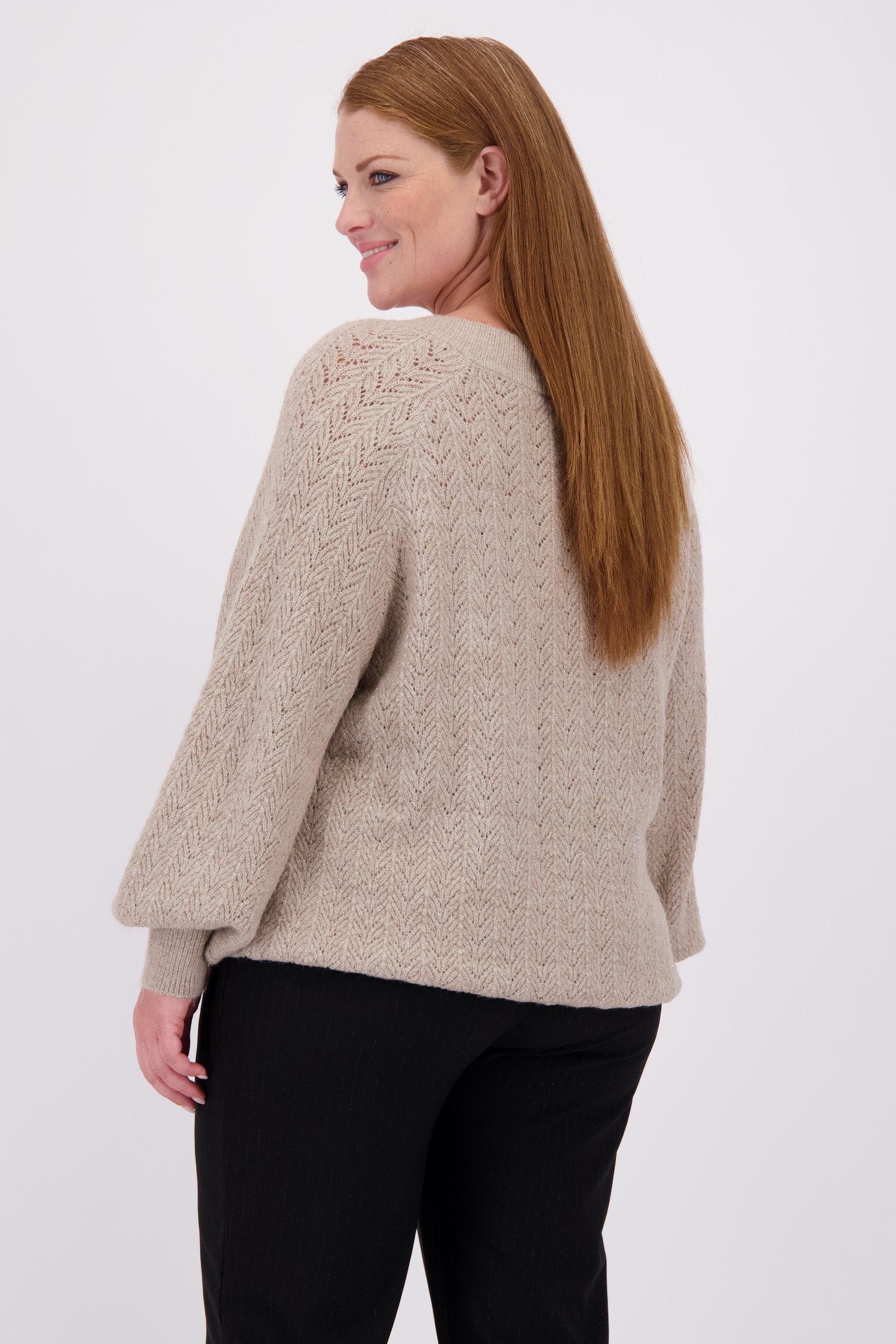 Achterkant van Beige trui met glitters door ONLY Carmakoma voor Dames