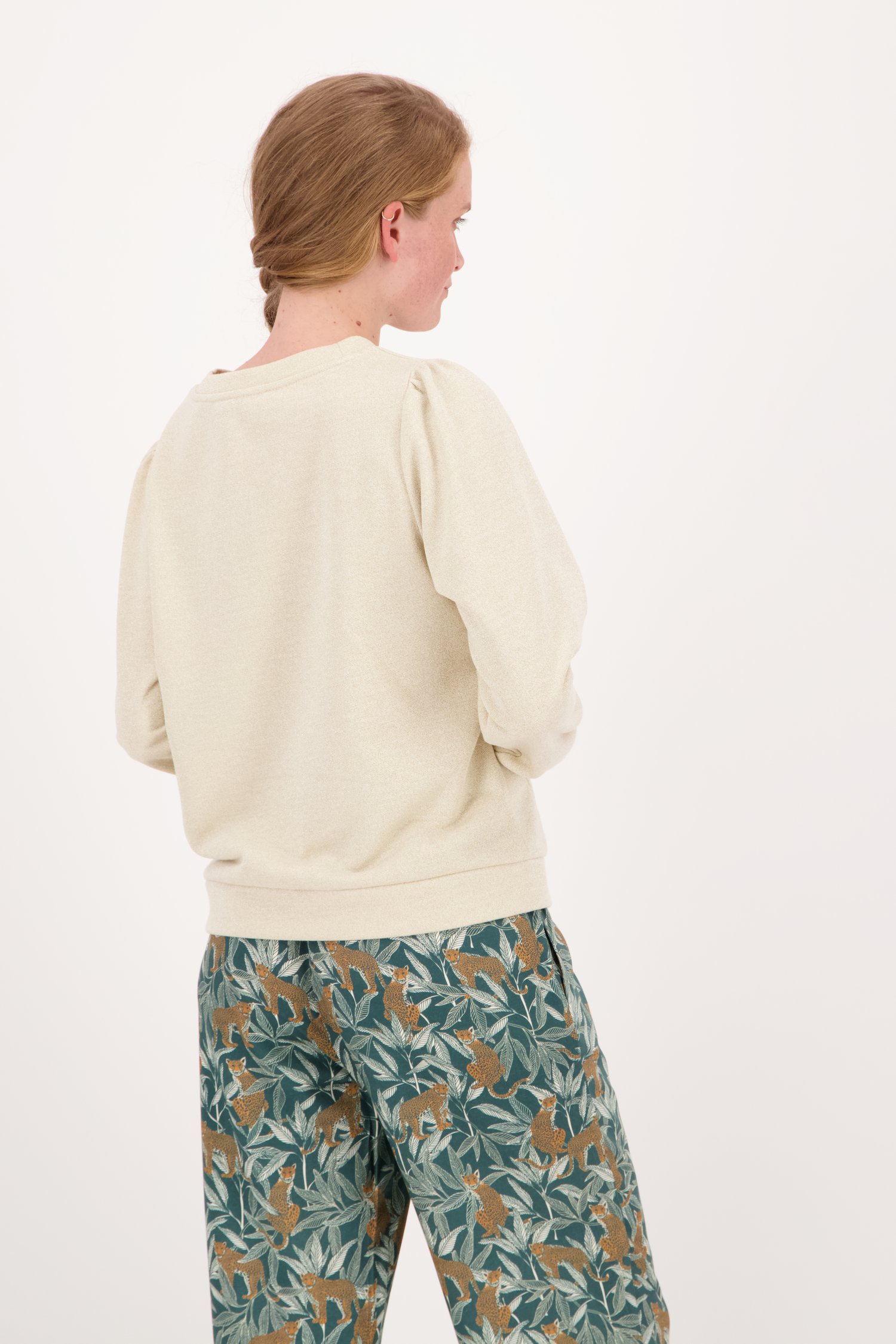 Beige trui met gouden lurex van Liberty Island homewear voor Dames