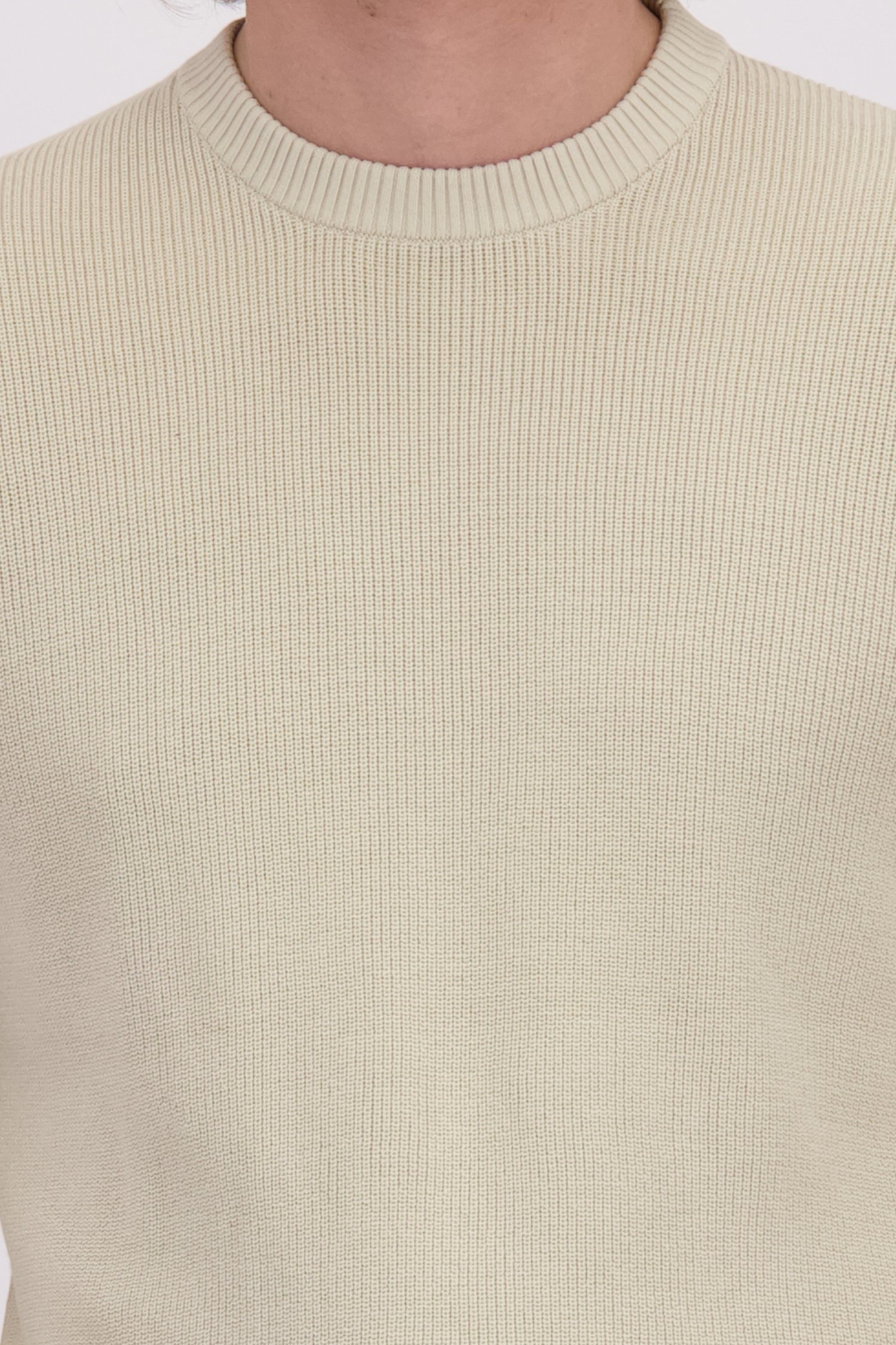 Detail van Beige trui met ronde hals door Ravøtt voor Heren