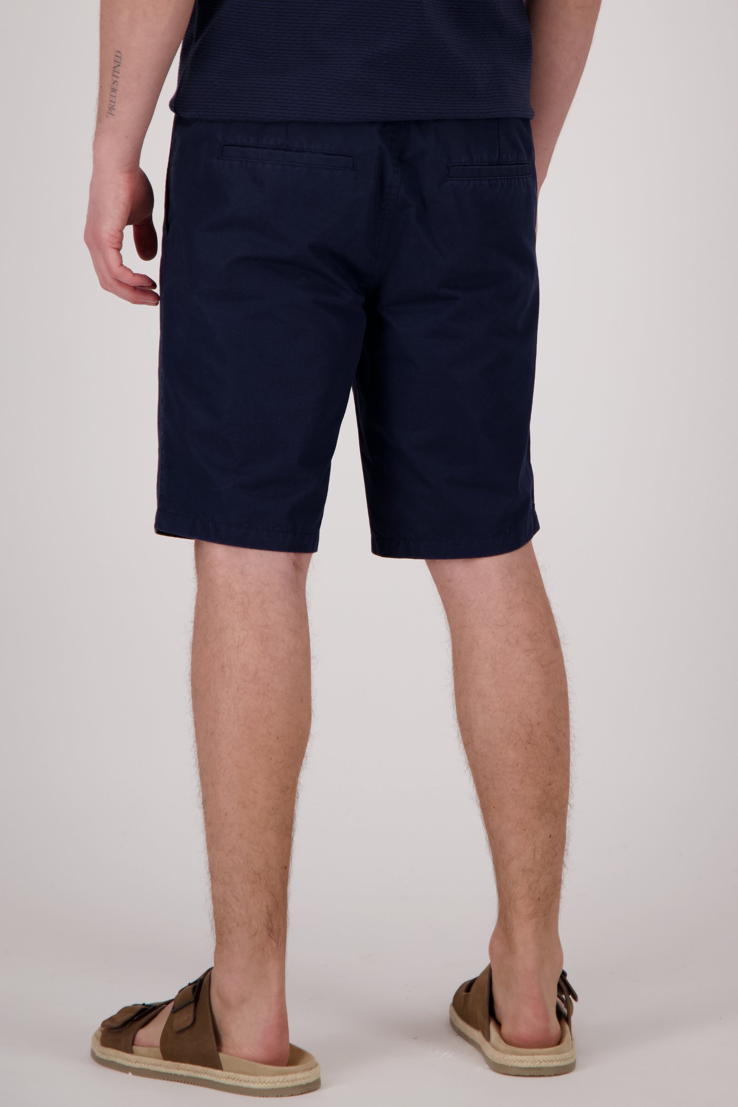 Bermuda bleu foncé avec taille élastique de Casual Five pour Hommes