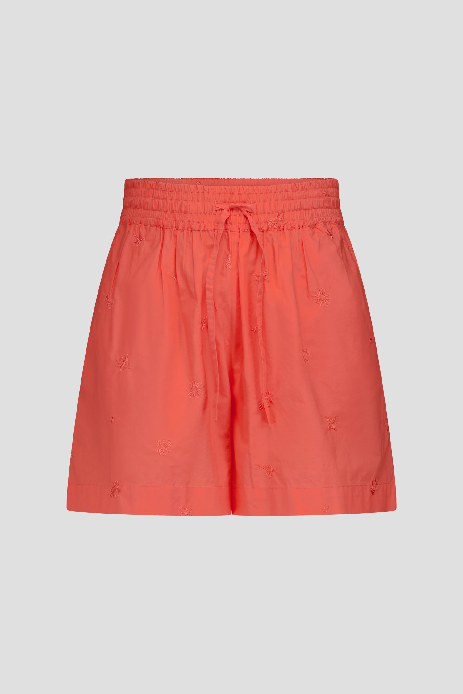 Bermuda rose corail avec broderie de Louise pour Femmes