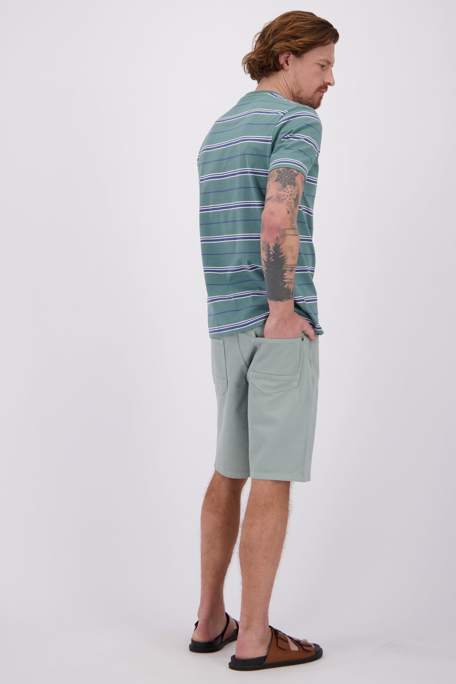 Le dos de Bermuda vert clair de Ravøtt pour Hommes