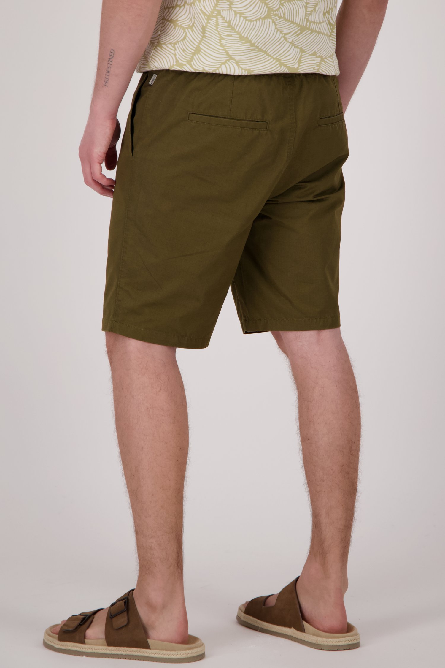 Bermuda vert foncé avec taille élastique de Casual Five pour Hommes