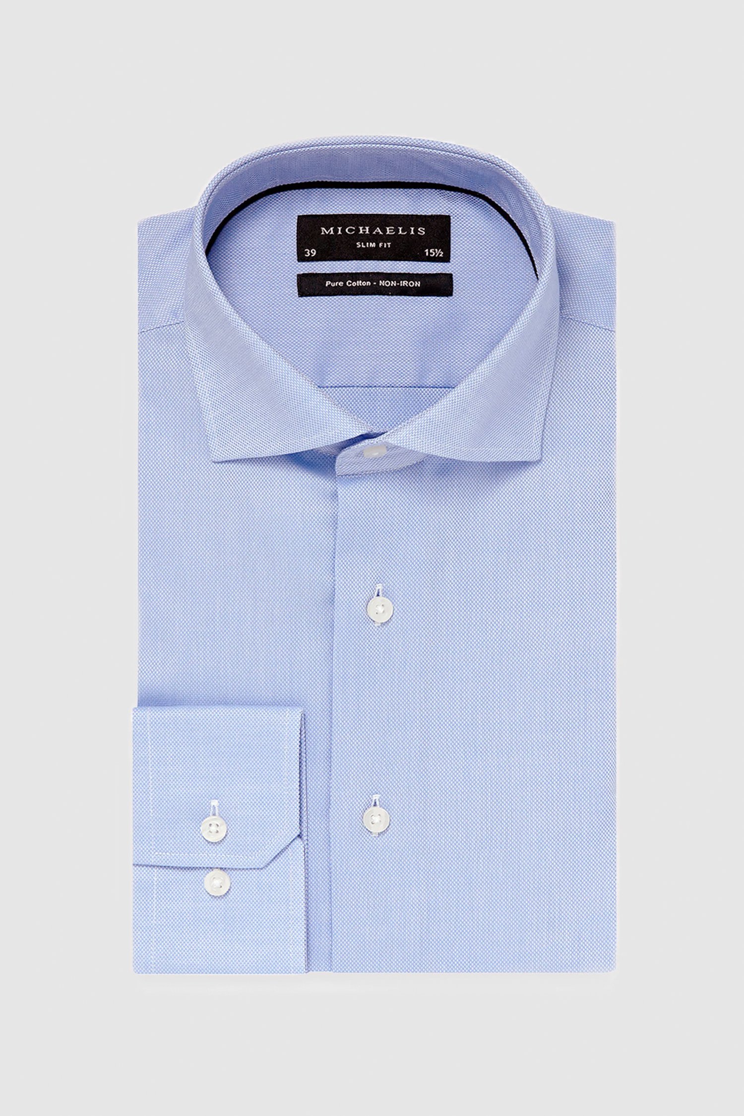 Productfoto 1 van Blauw gemêleerd hemd - Slim fit door Michaelis voor Heren