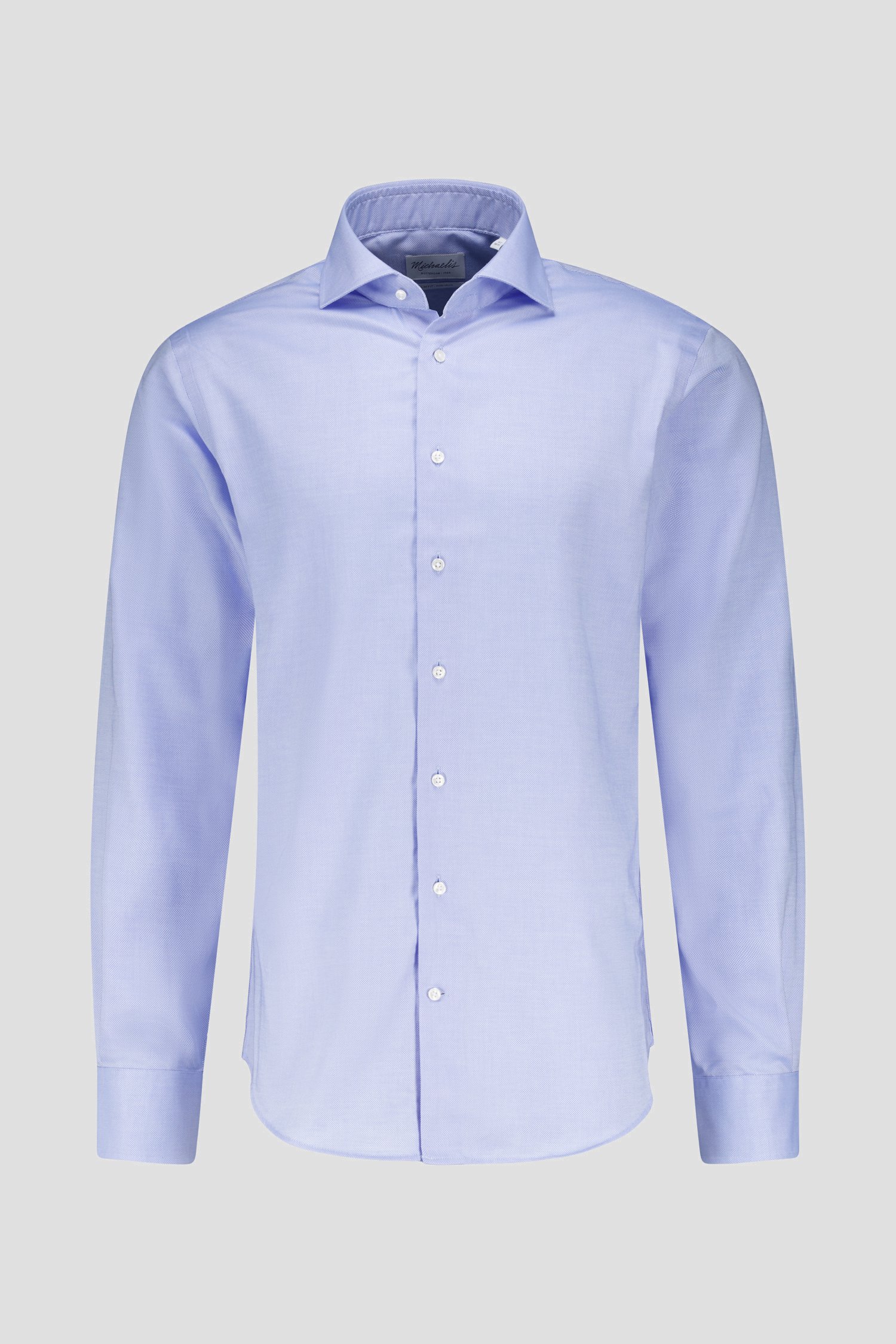 Productfoto 3 van Blauw gemêleerd hemd - Slim fit door Michaelis voor Heren