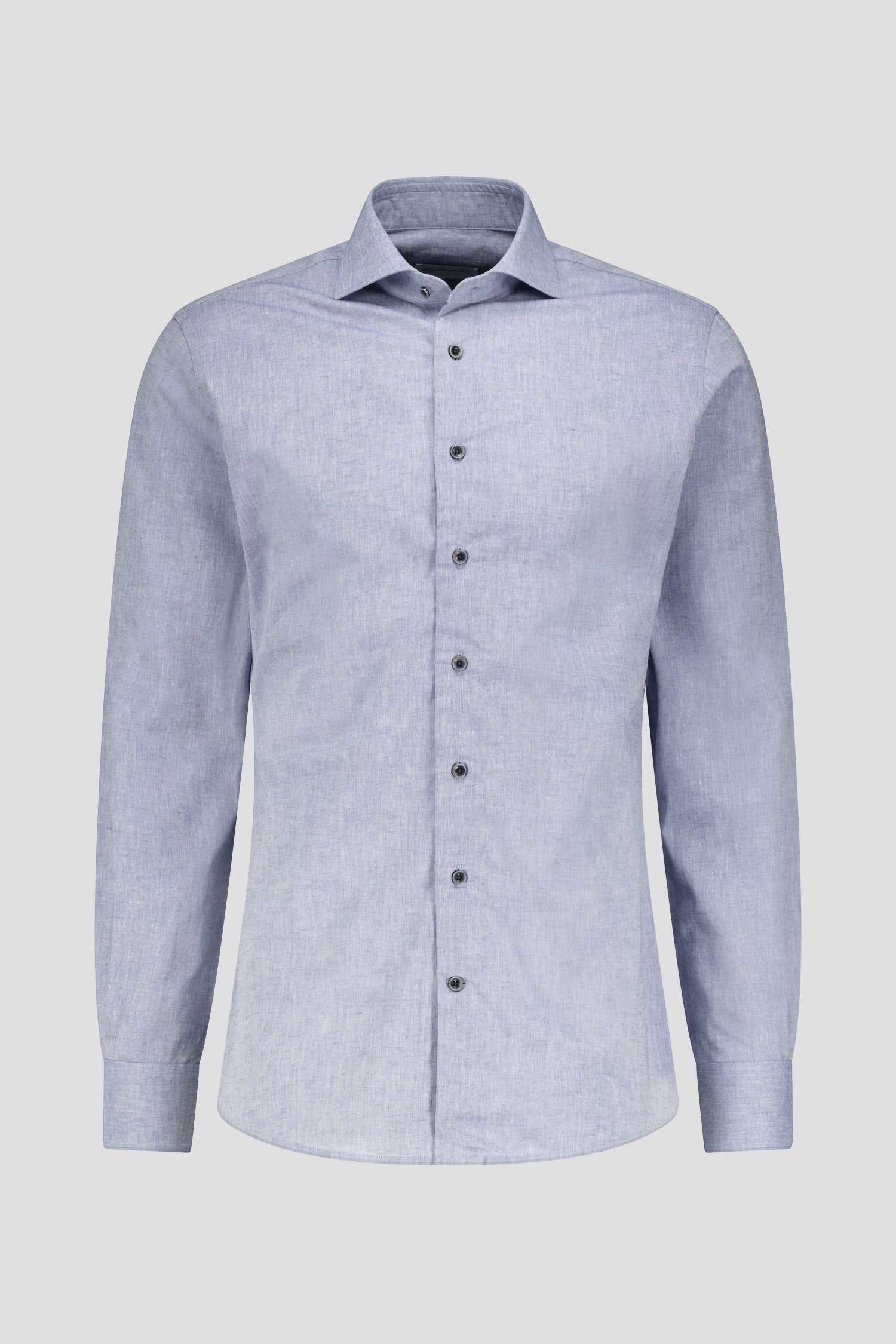 Productfoto 3 van Blauw gemêleerd hemd - Slim fit door Michaelis voor Heren