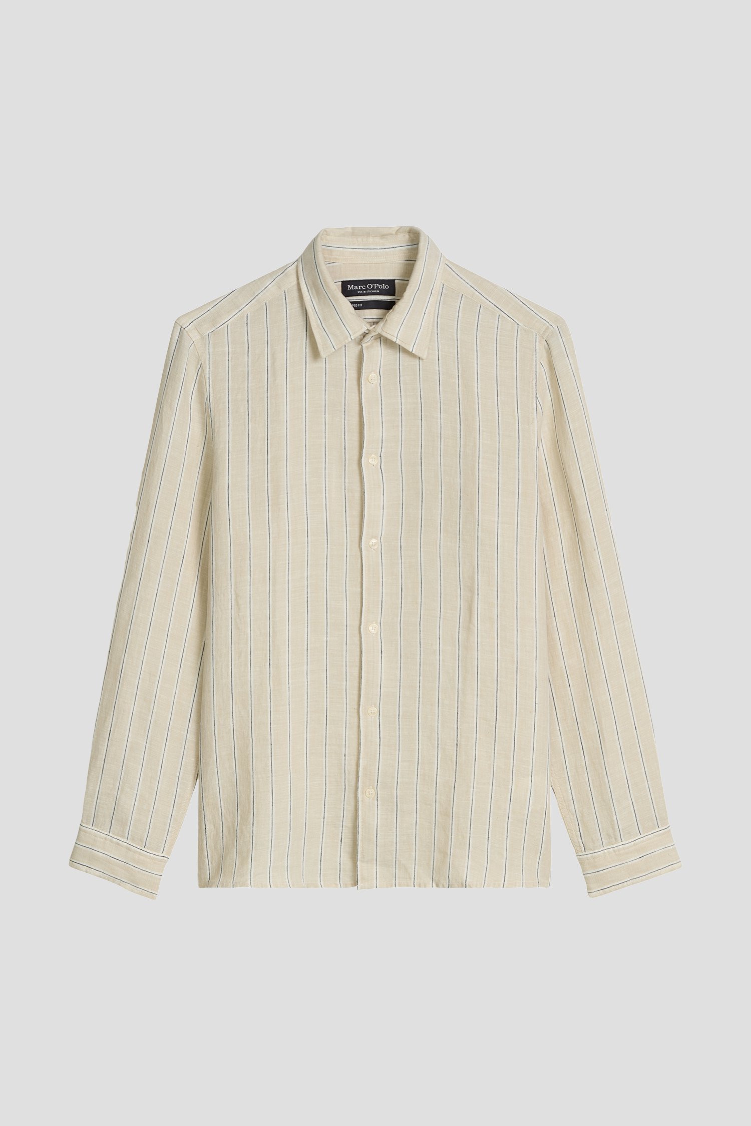 Productfoto 1 van Blauw gemêleerde polo met streep in kraag door Dansaert Blue voor Heren