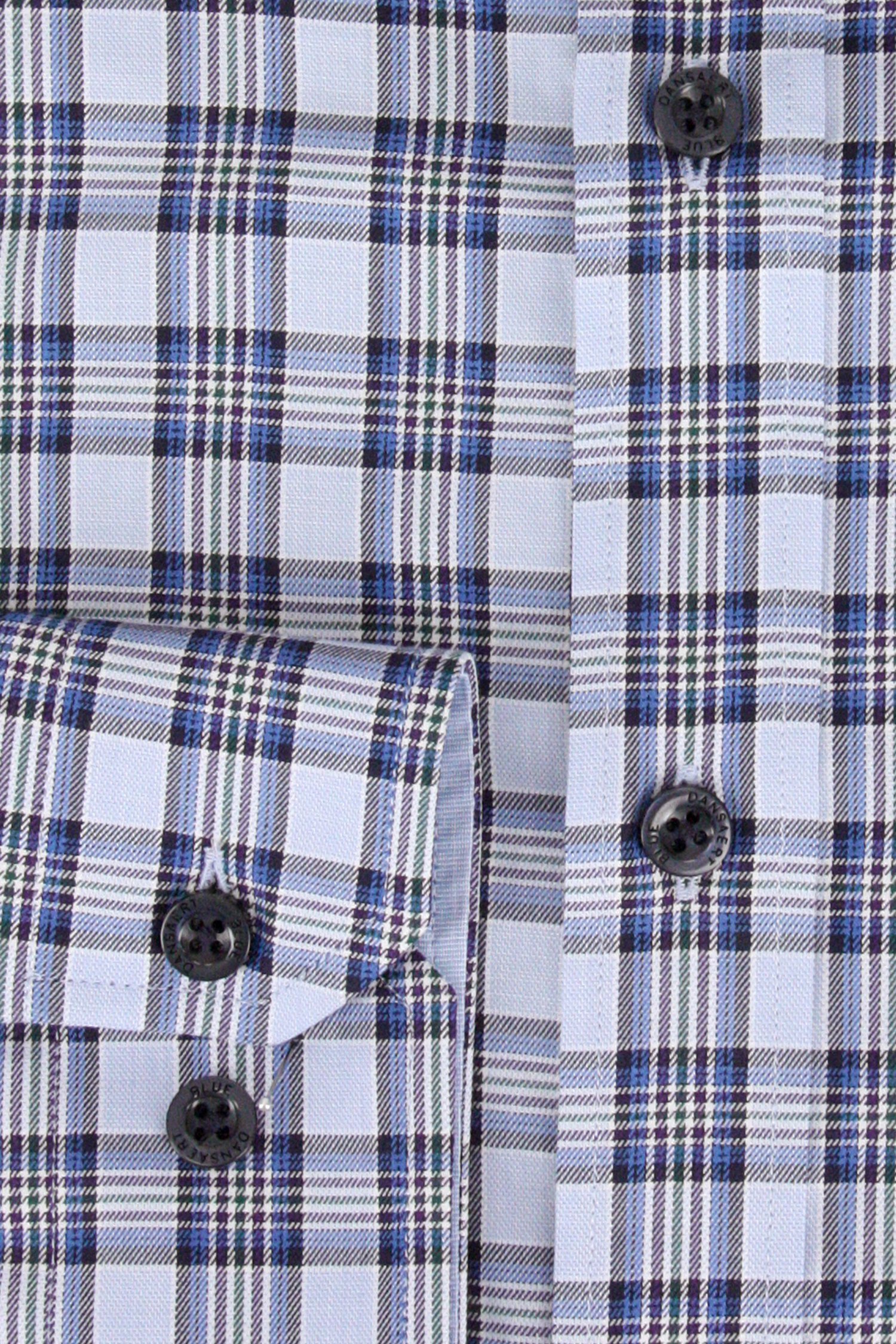 Blauw geruit hemd - comfort fit van Dansaert Blue voor Heren