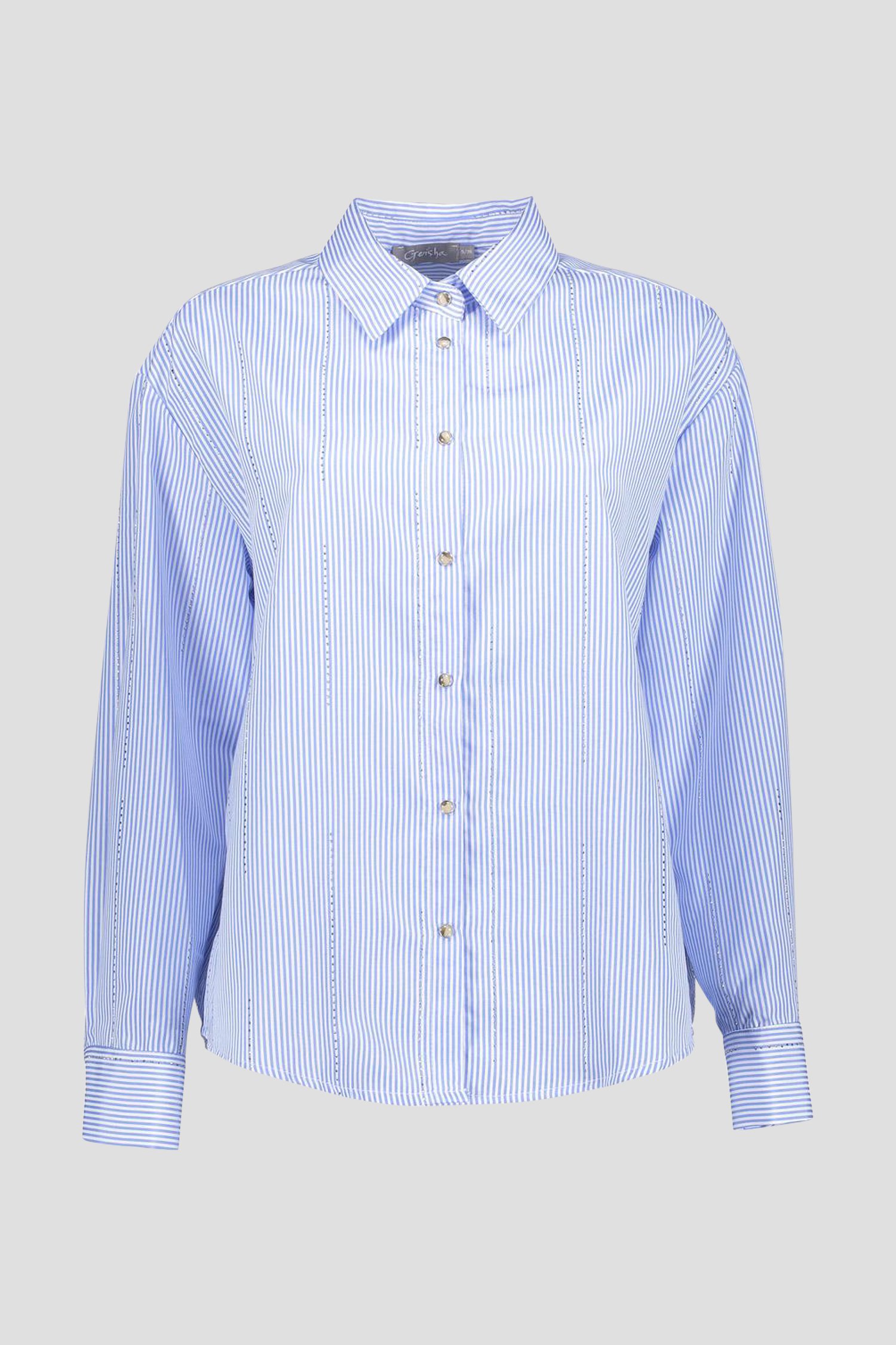 Productfoto 1 van Blauw gestreepte blouse met glitter door Geisha voor Dames