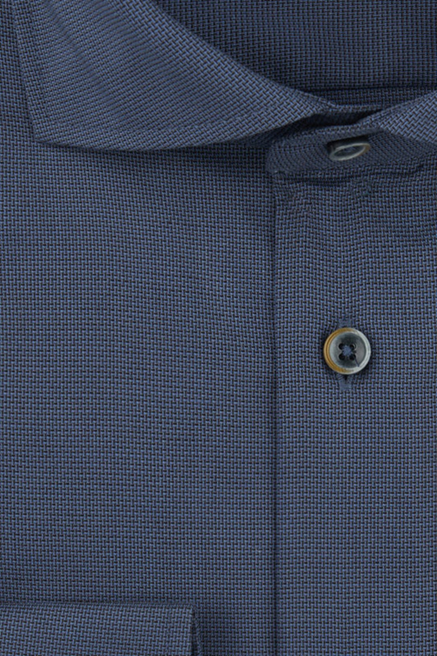Productfoto 2 van Blauw hemd met fijn motief - Slim fit  door Michaelis voor Heren