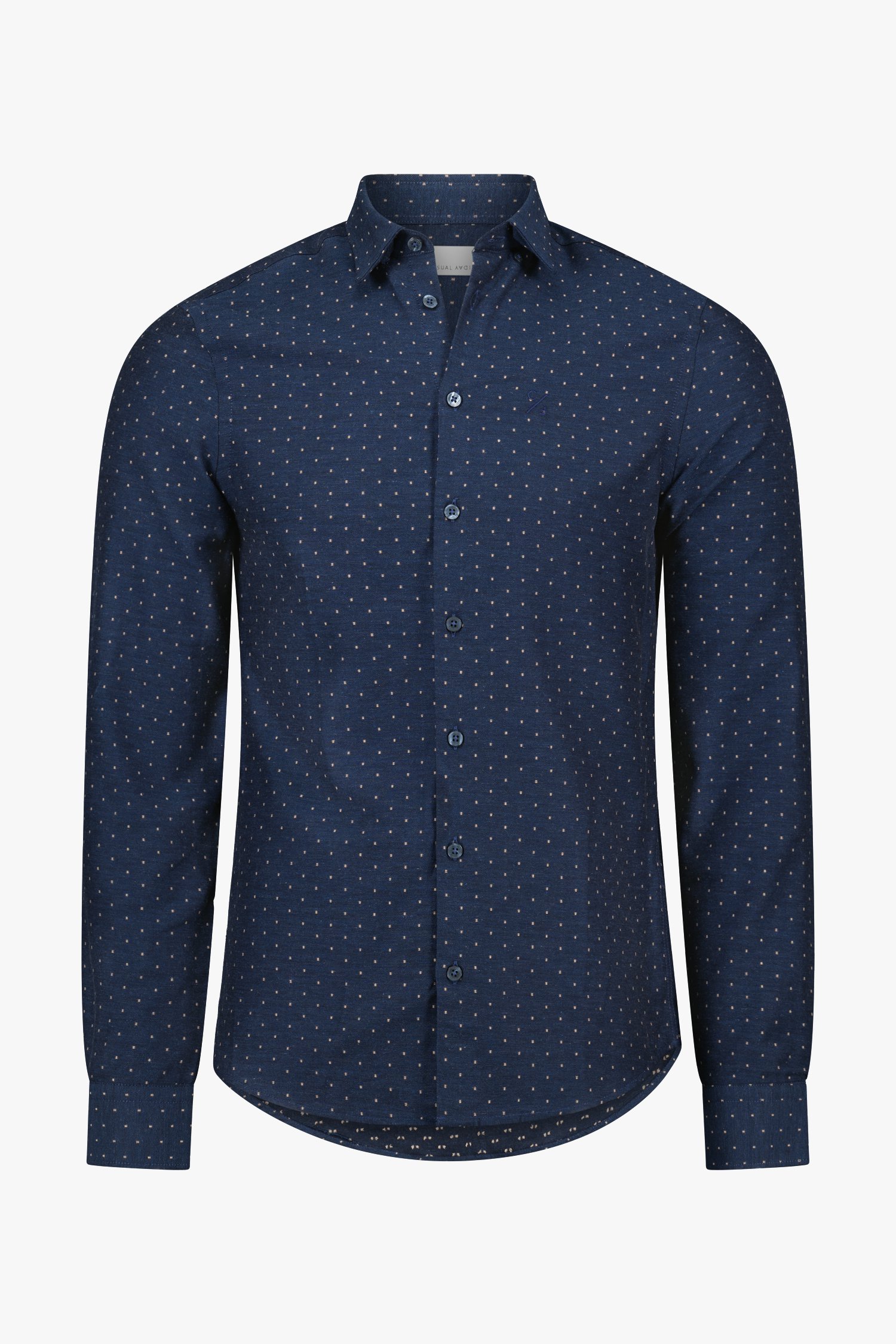 Blauw hemd met print - slim fit van Casual Friday voor Heren