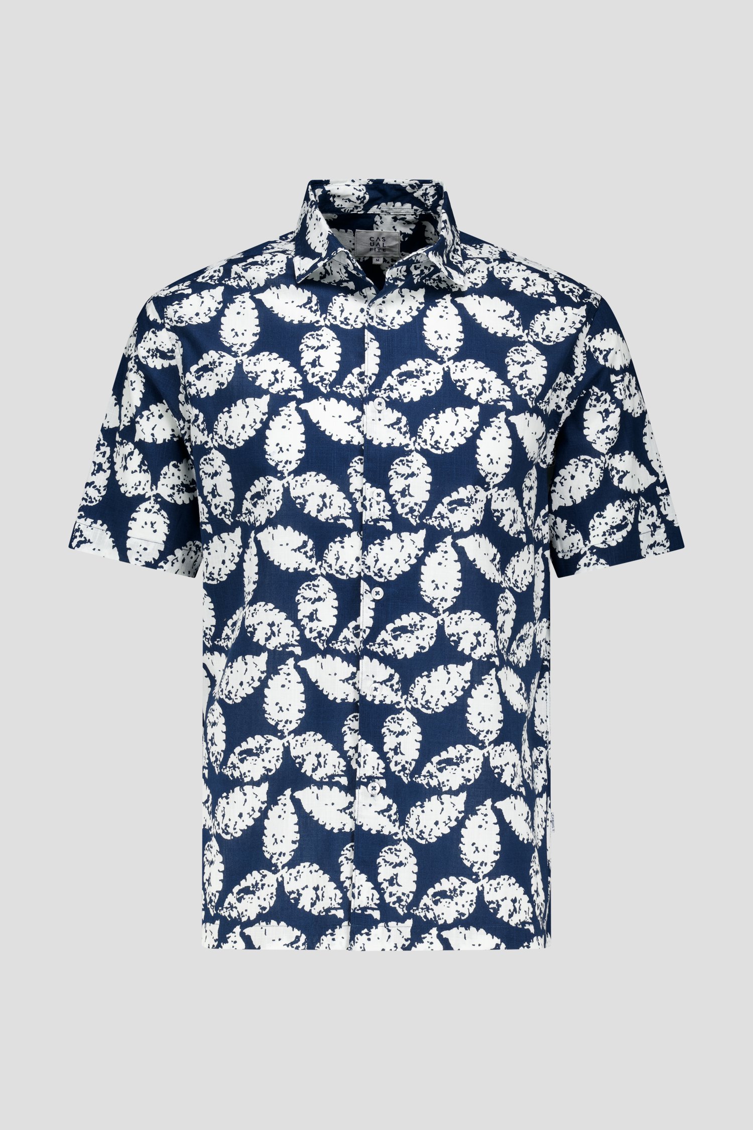 Blauw hemd met witte print - Regular fit van Casual Five voor Heren
