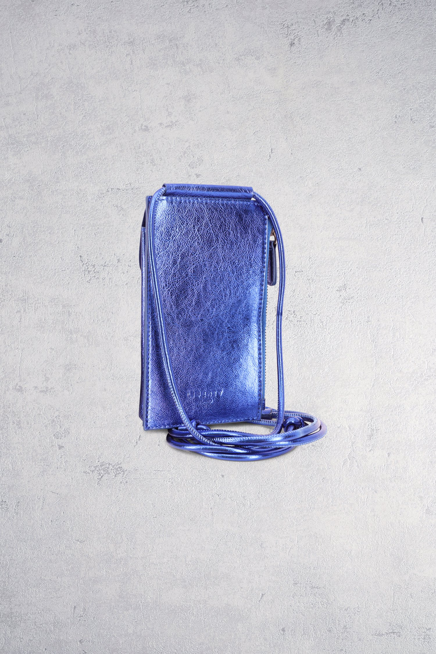 Achterkant van Blauw metallic telefoontasje door Liberty Island voor Dames
