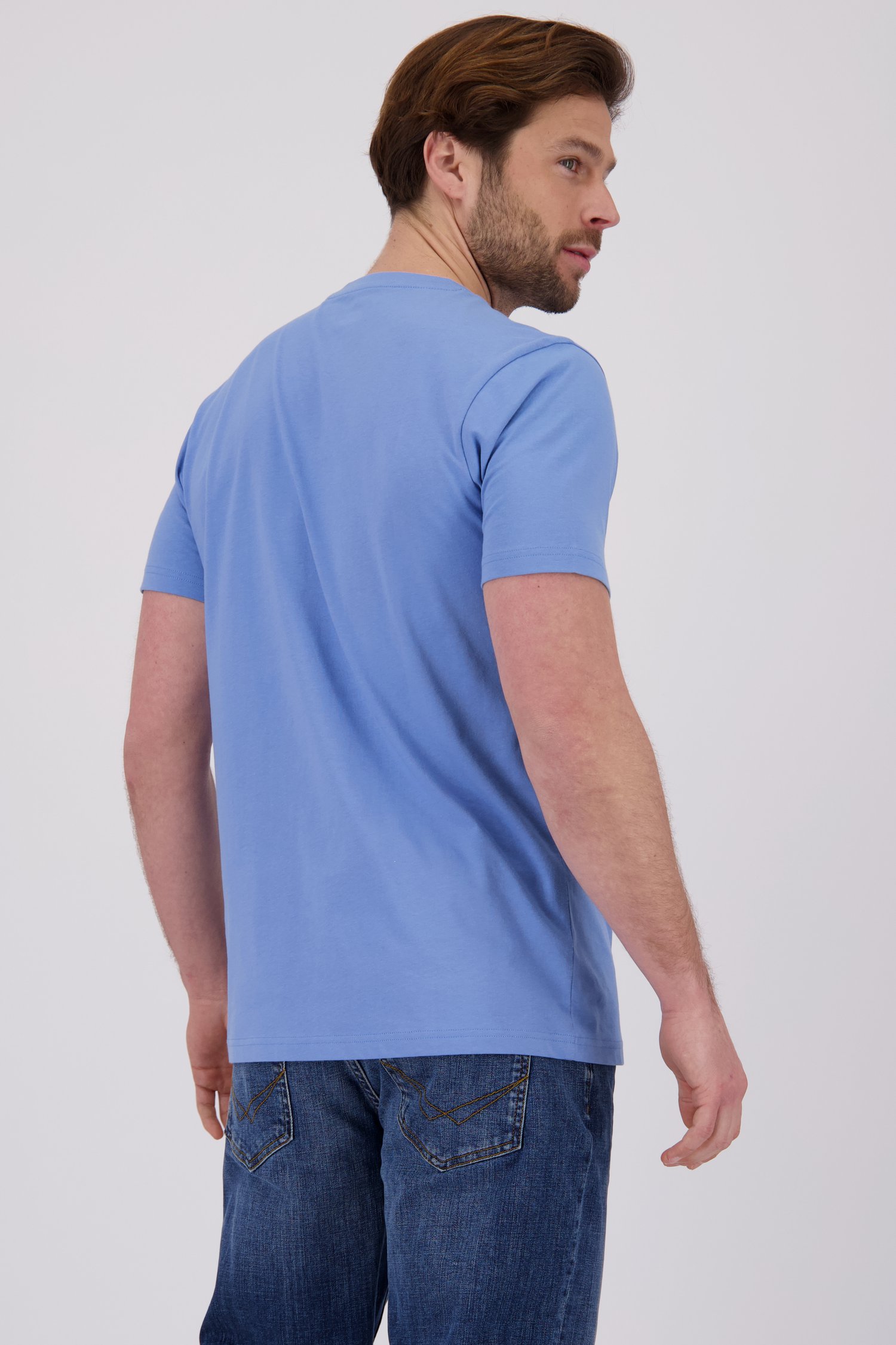 Blauw T-shirt met opdruk van Ravøtt voor Heren