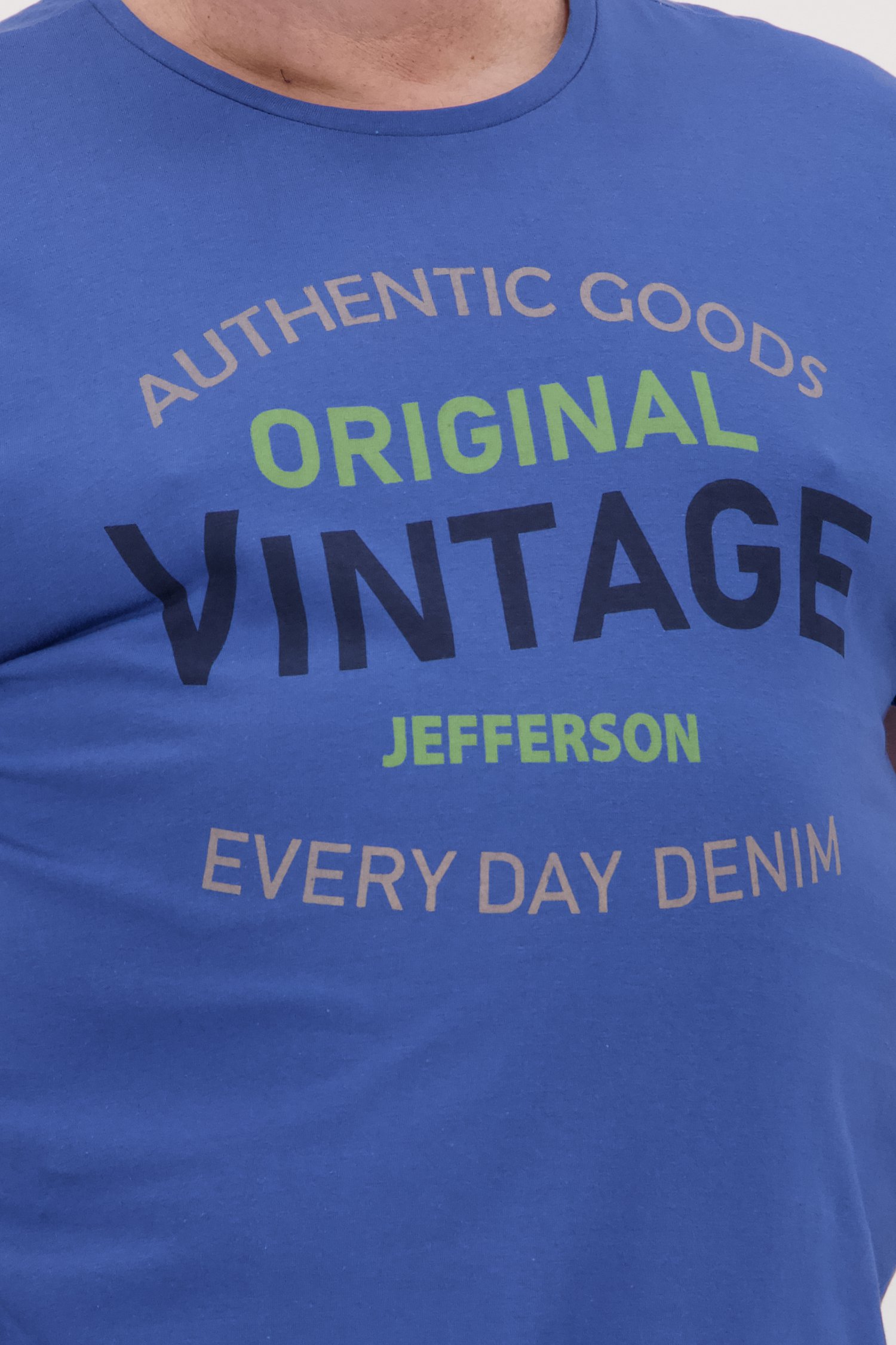 Blauw T-shirt met opschrift  van Jefferson voor Heren