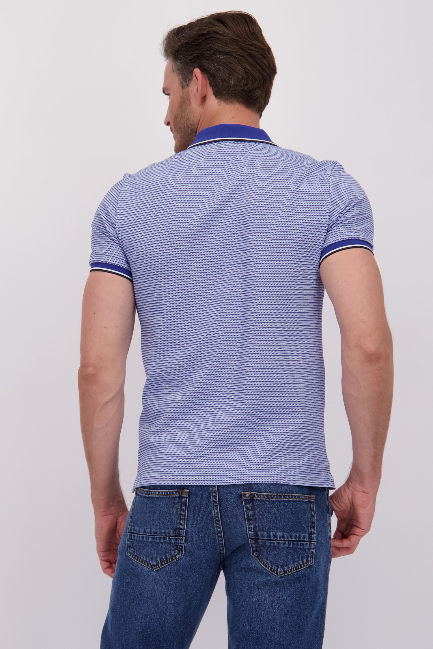 Blauw-wit gestreepte polo van Dansaert Blue voor Heren