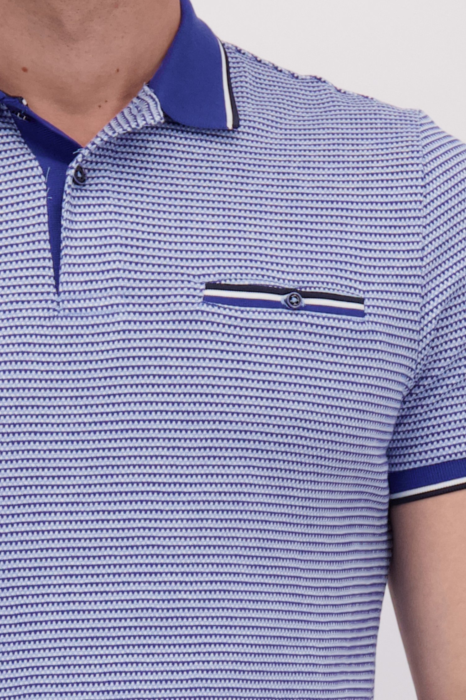 Blauw-wit gestreepte polo van Dansaert Blue voor Heren
