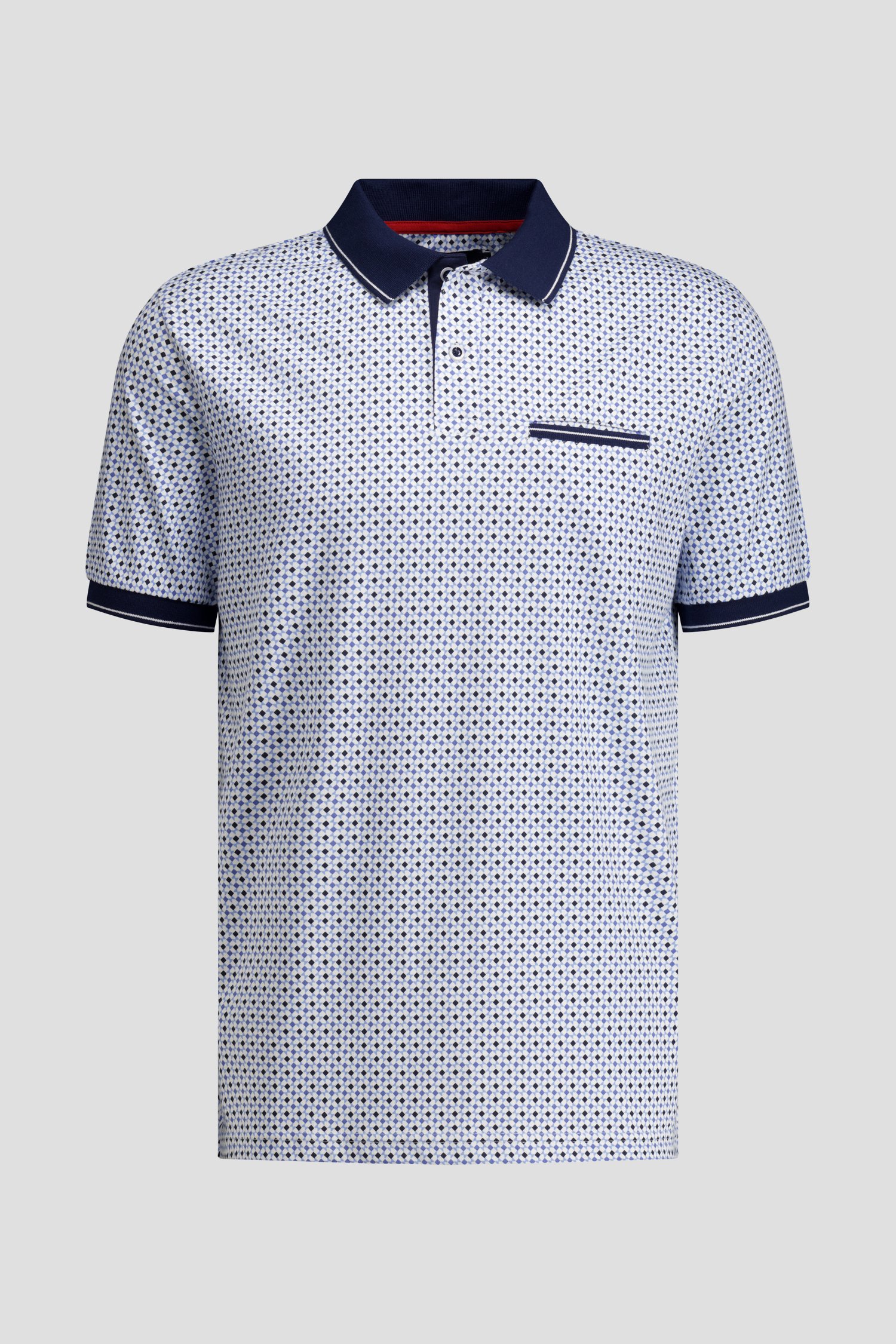 Productfoto 1 van Blauw witte polo met print door Dansaert Blue voor Heren