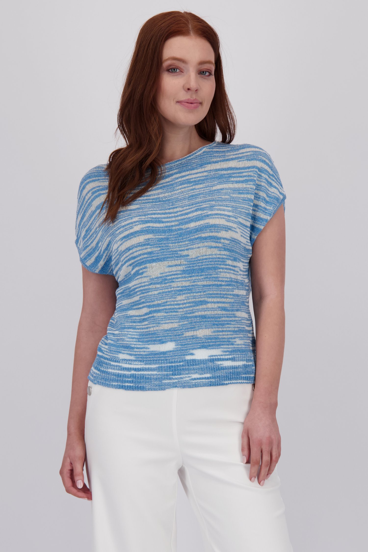 Blauw-witte trui met korte mouwen van Libelle voor Dames