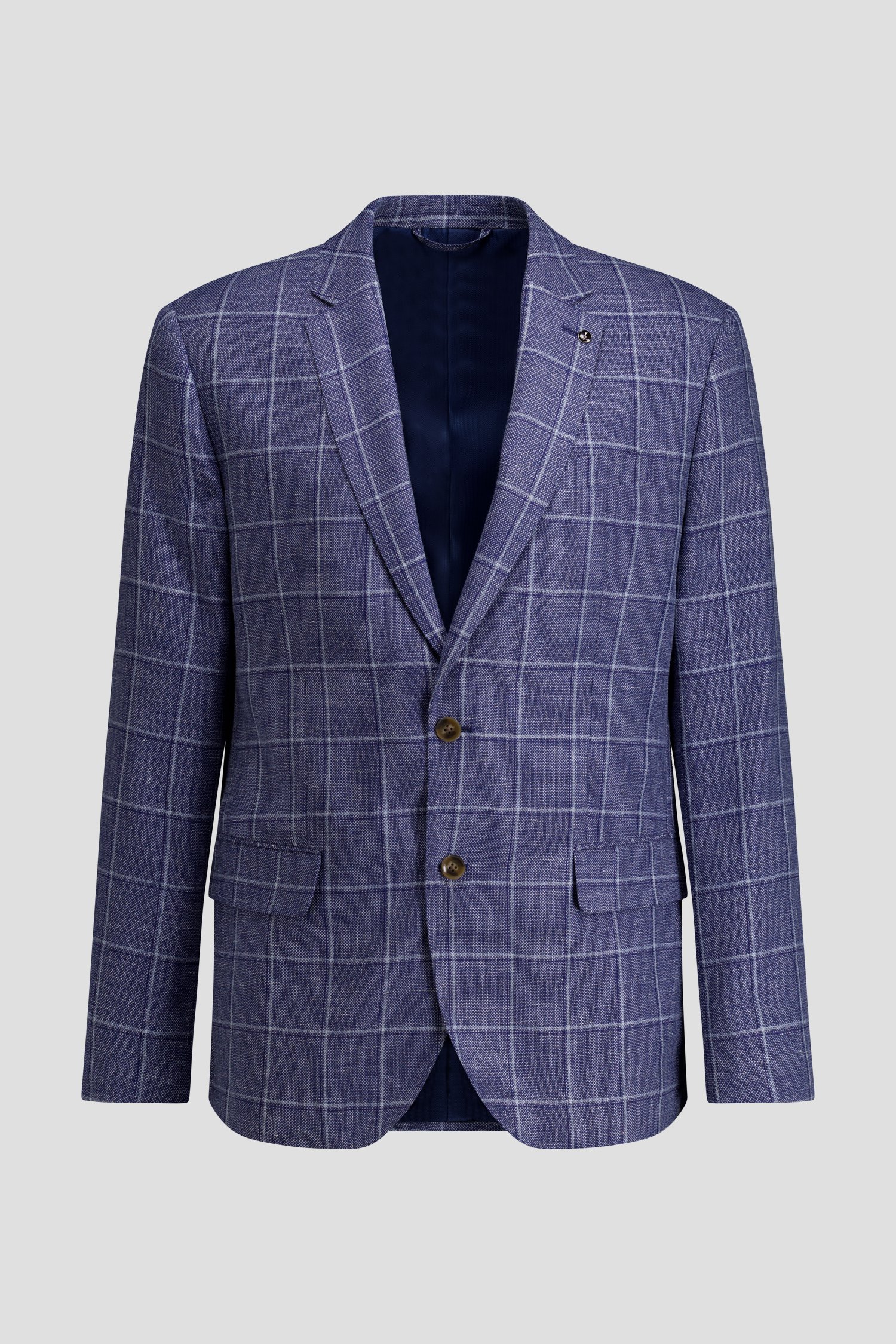 Productfoto 1 van Blauwe blazer met geruit motief - Regular fit door Dansaert Black Premium voor Heren