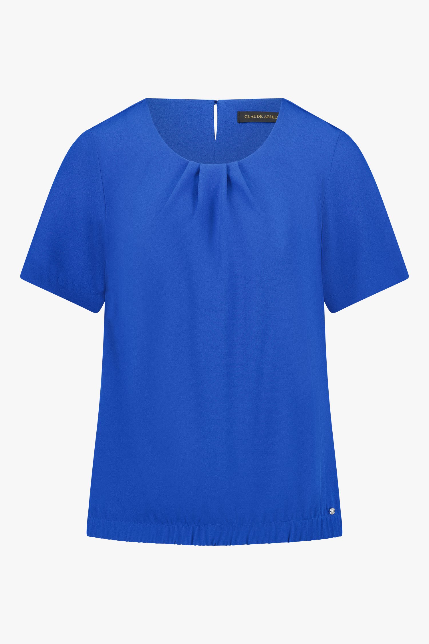 Blauwe blouse met korte mouwen van Claude Arielle voor Dames