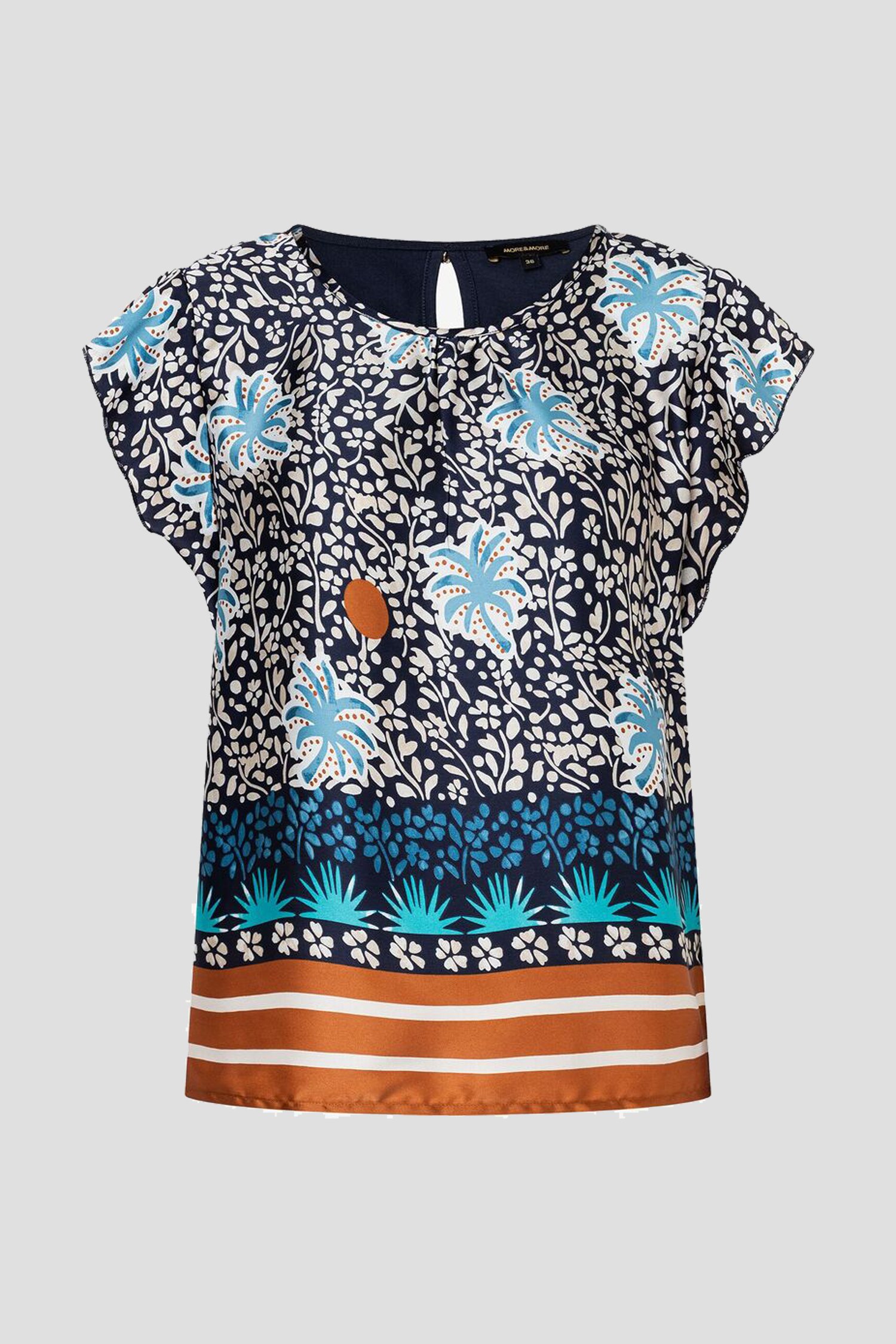 Blauwe blouse met print van More More 7504867 e5 Blauwe blouse met print van More More 7504867 e5