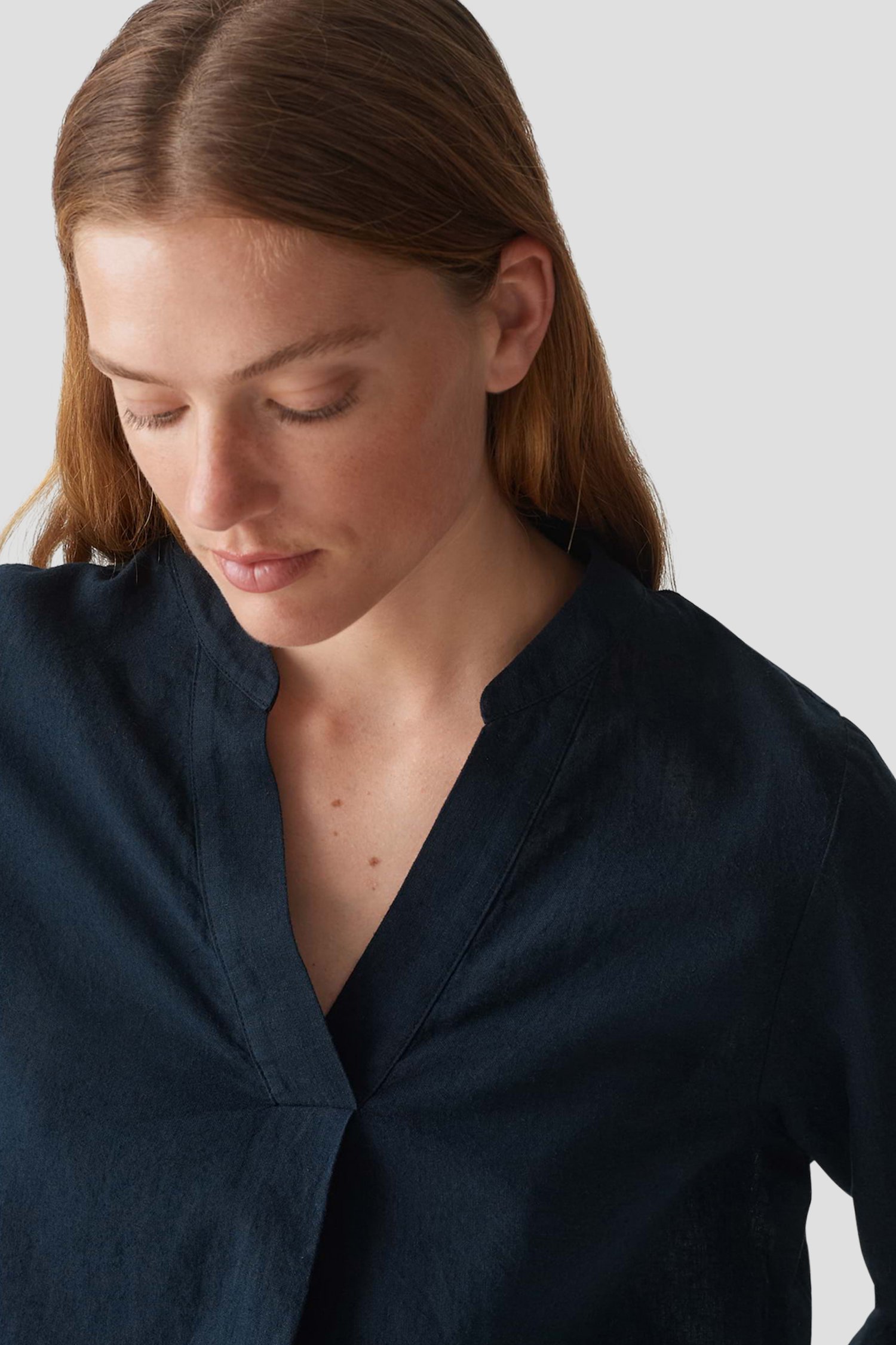 Blauwe blouse met V-hals van Opus voor Dames