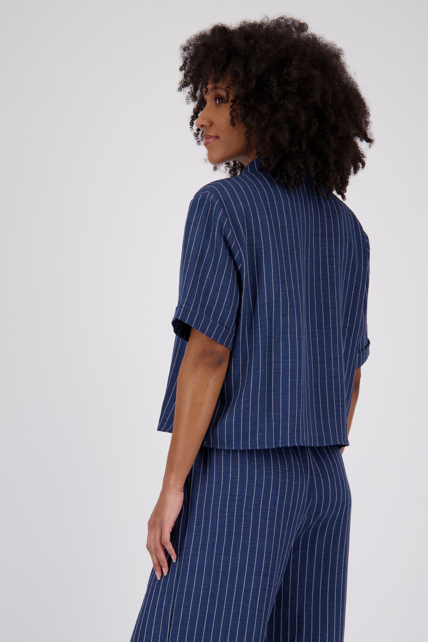 Blauwe blouse met wit gestreept motief van JDY voor Dames