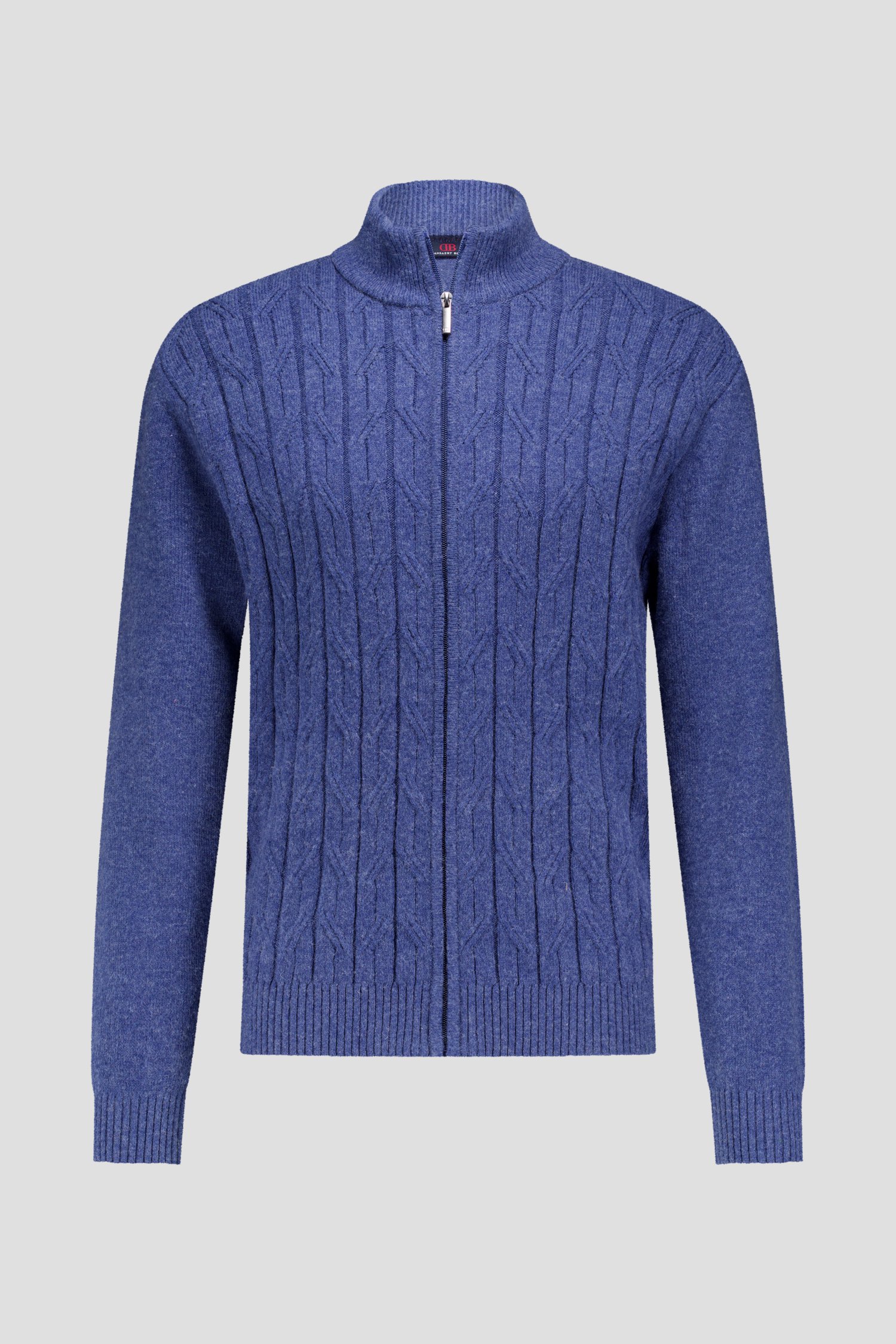Productfoto 1 van Blauwe cardigan met kabelmotief  door Dansaert Blue voor Heren