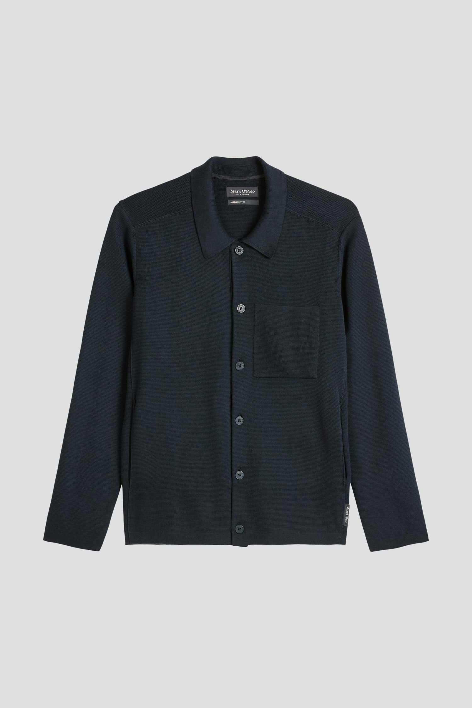 Productfoto 1 van Blauwe cardigan met knopen door Marc O'Polo voor Heren