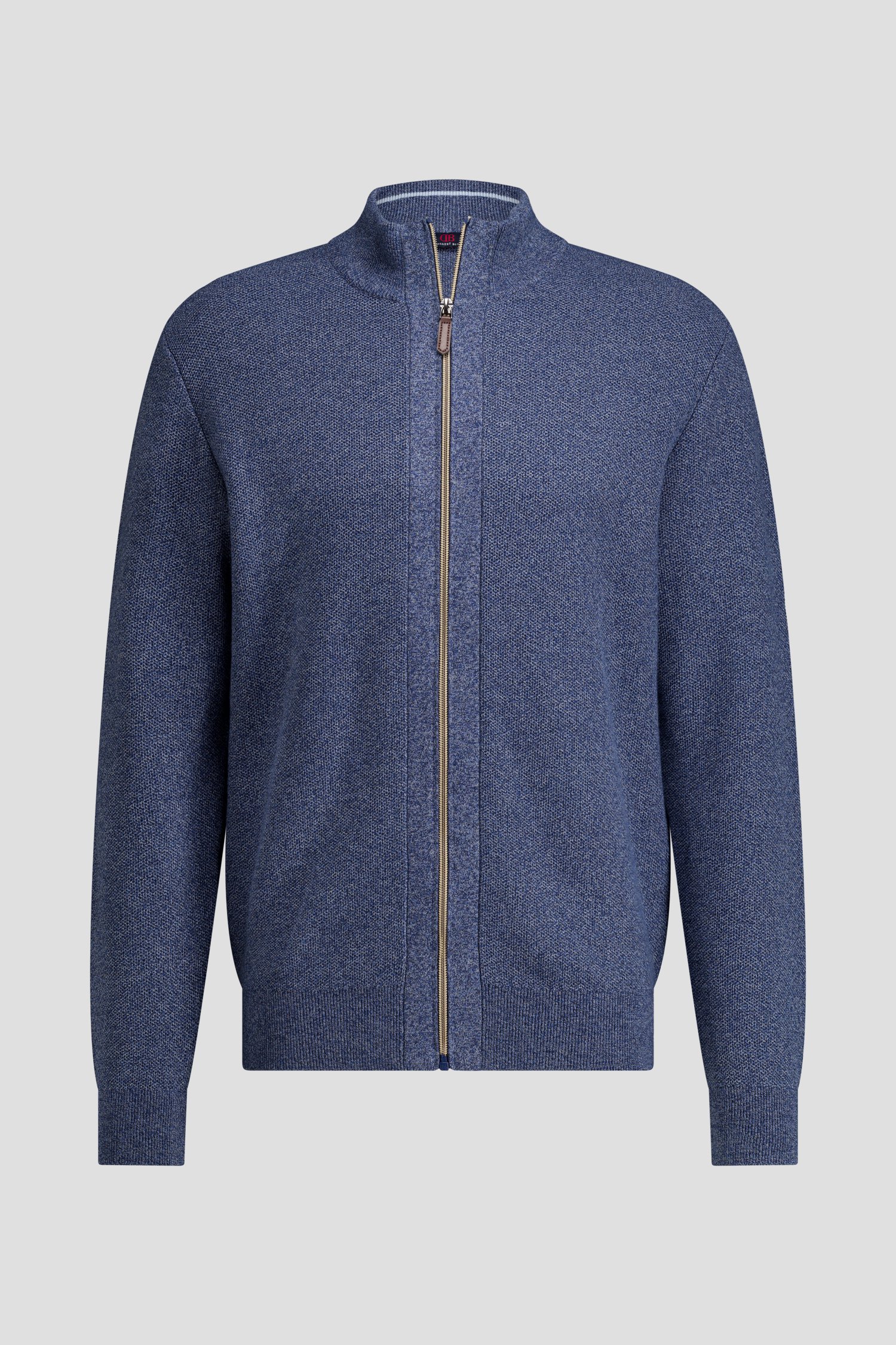 Productfoto 1 van Blauwe cardigan met rits door Dansaert Blue voor Heren