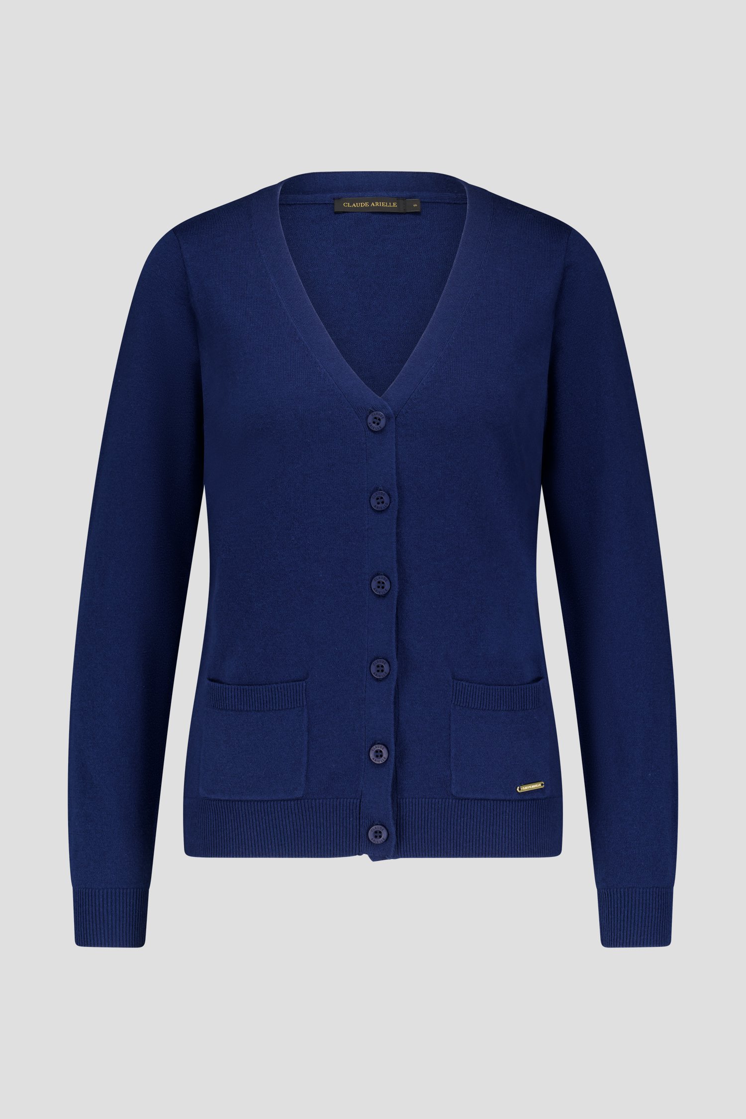 Blauwe cardigan met ton-sur-ton knopen van Claude Arielle voor Dames