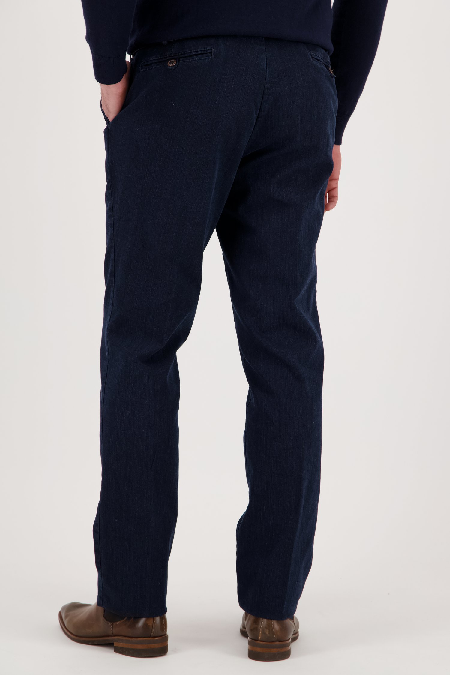 Achterkant van Blauwe chino denim – Luc - regular fit door Brassville voor Heren