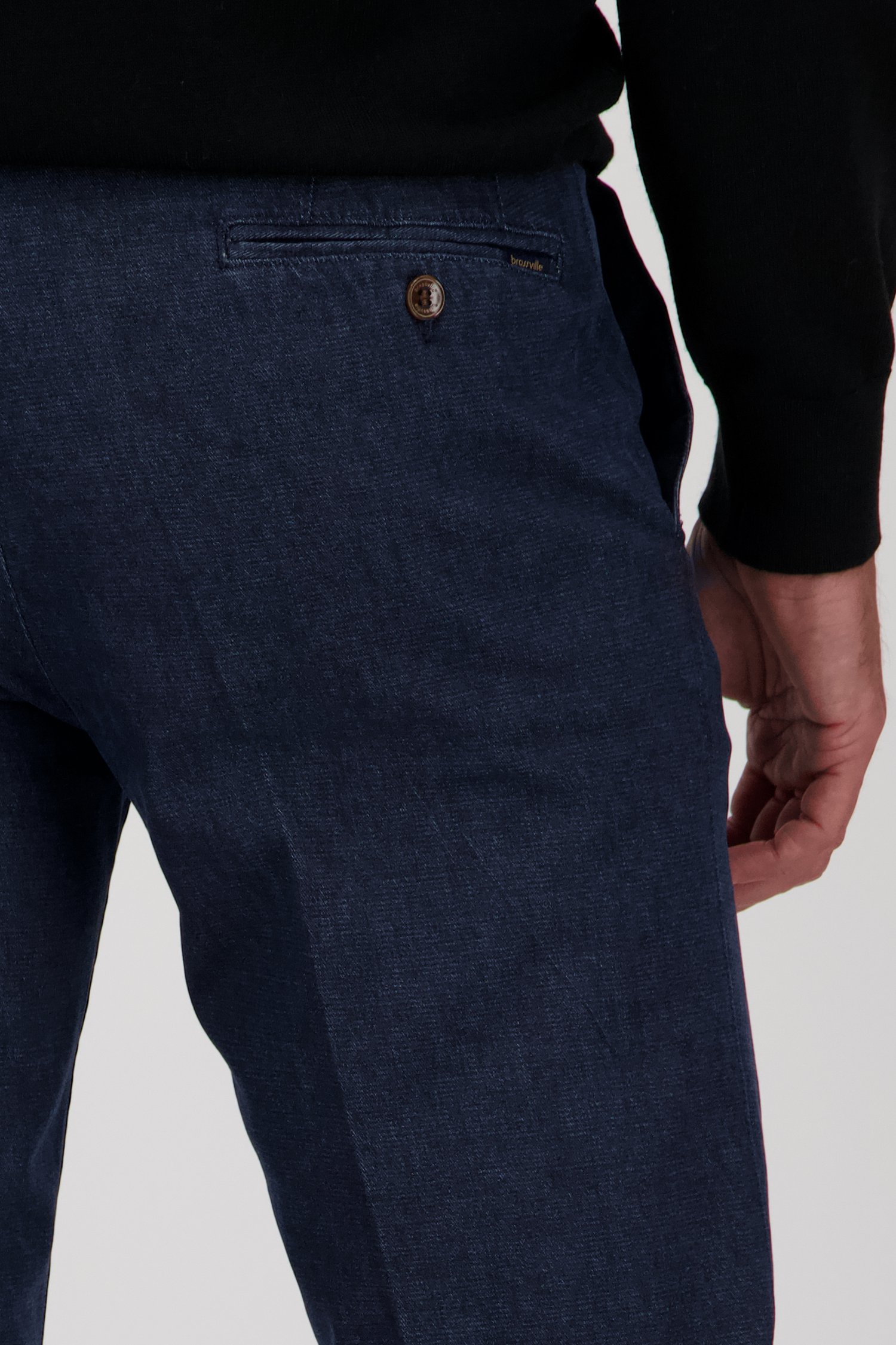 Blauwe chino, jeanslook - Vancouver - Regular fit van Brassville voor Heren