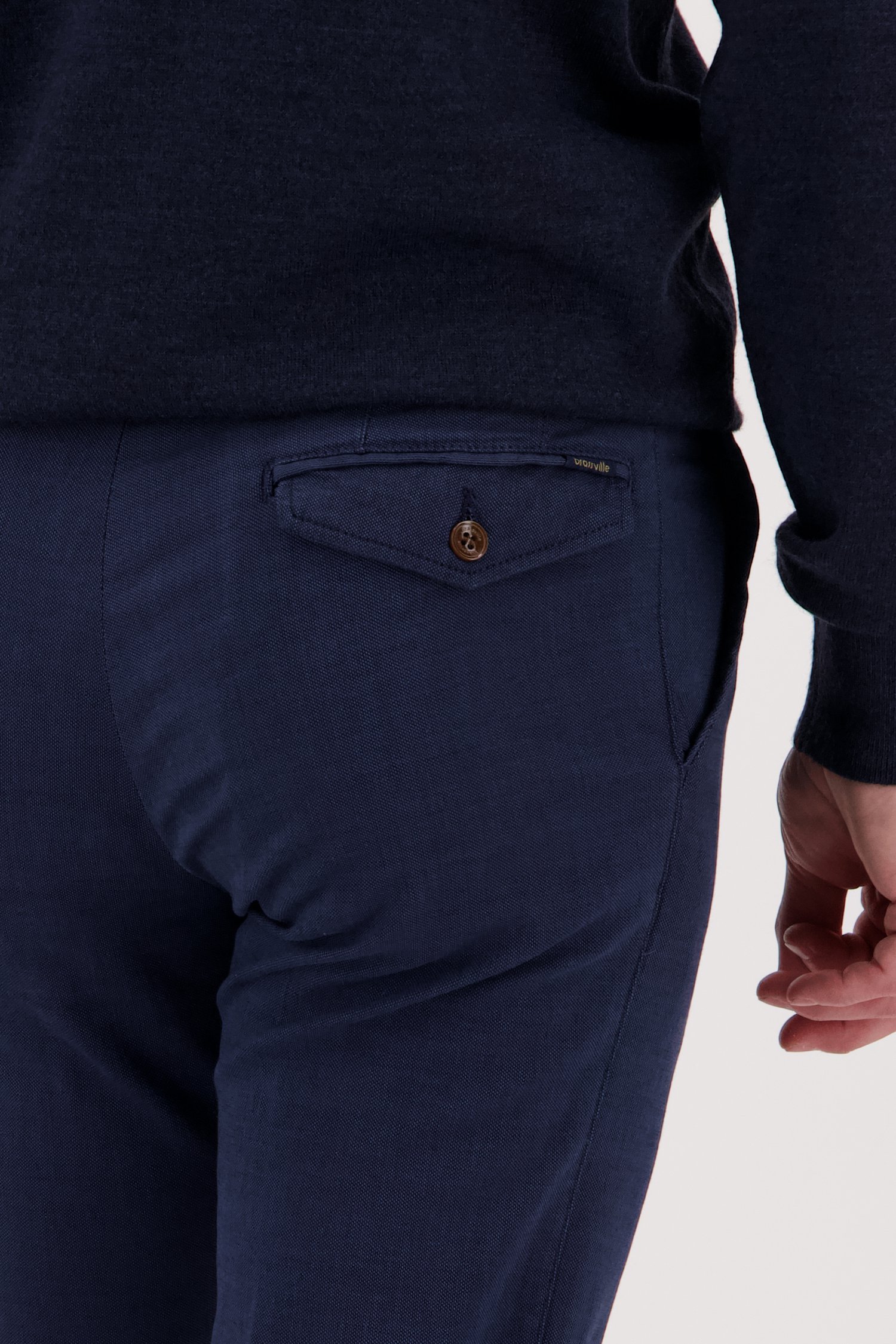 Blauwe chino - New York - slim fit van Brassville voor Heren